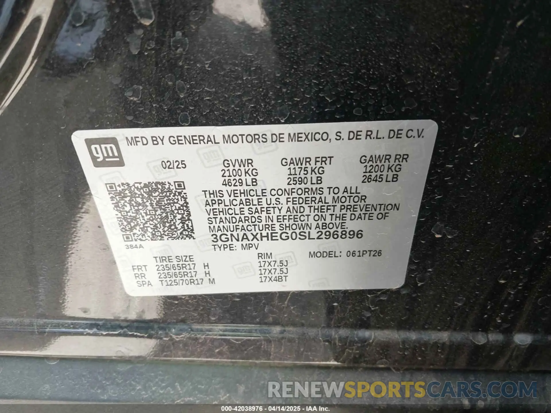 9 Photograph of a damaged car 3GNAXHEG0SL296896 CHEVROLET EQUINOX 2025