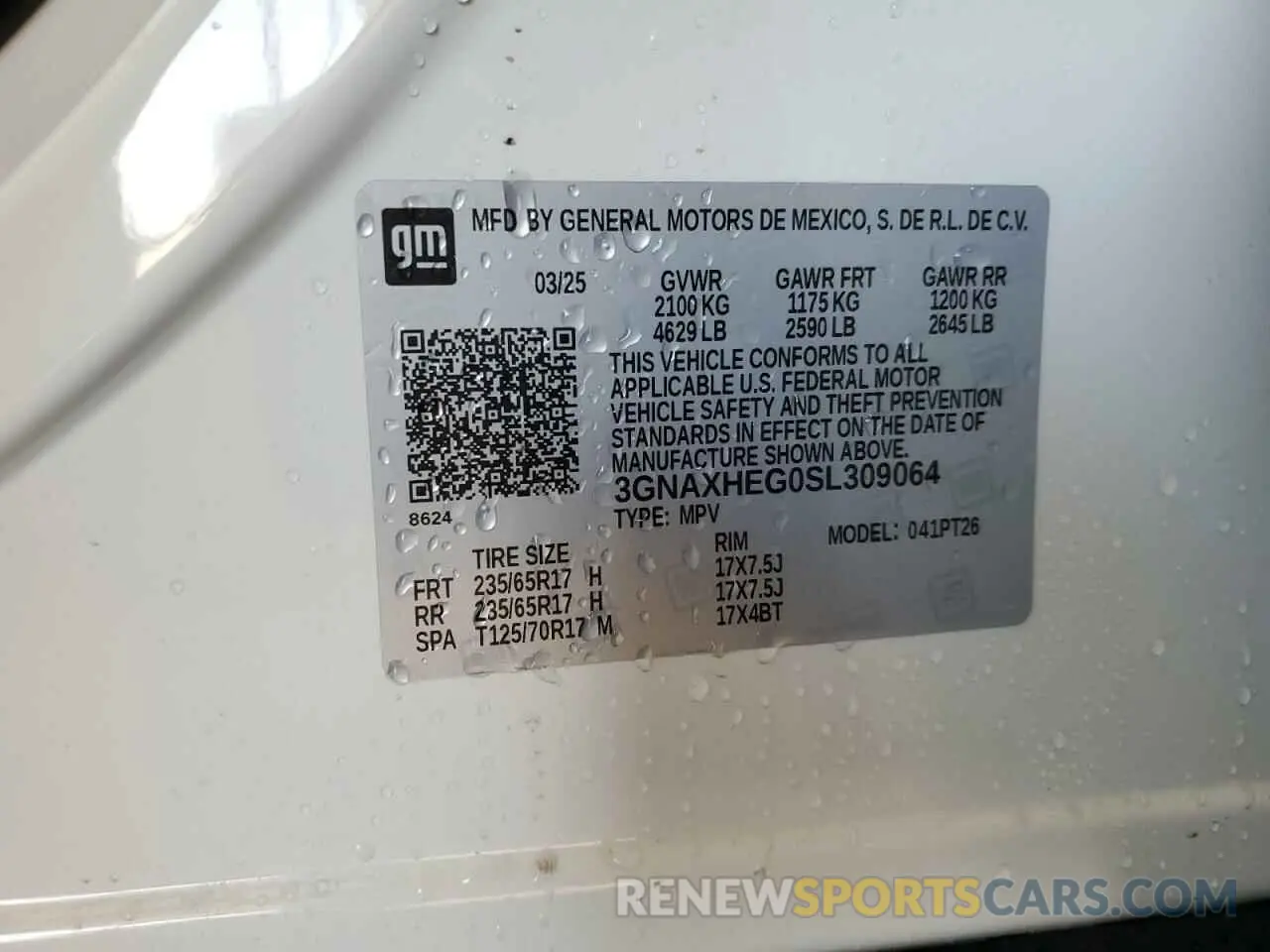 13 Photograph of a damaged car 3GNAXHEG0SL309064 CHEVROLET EQUINOX 2025