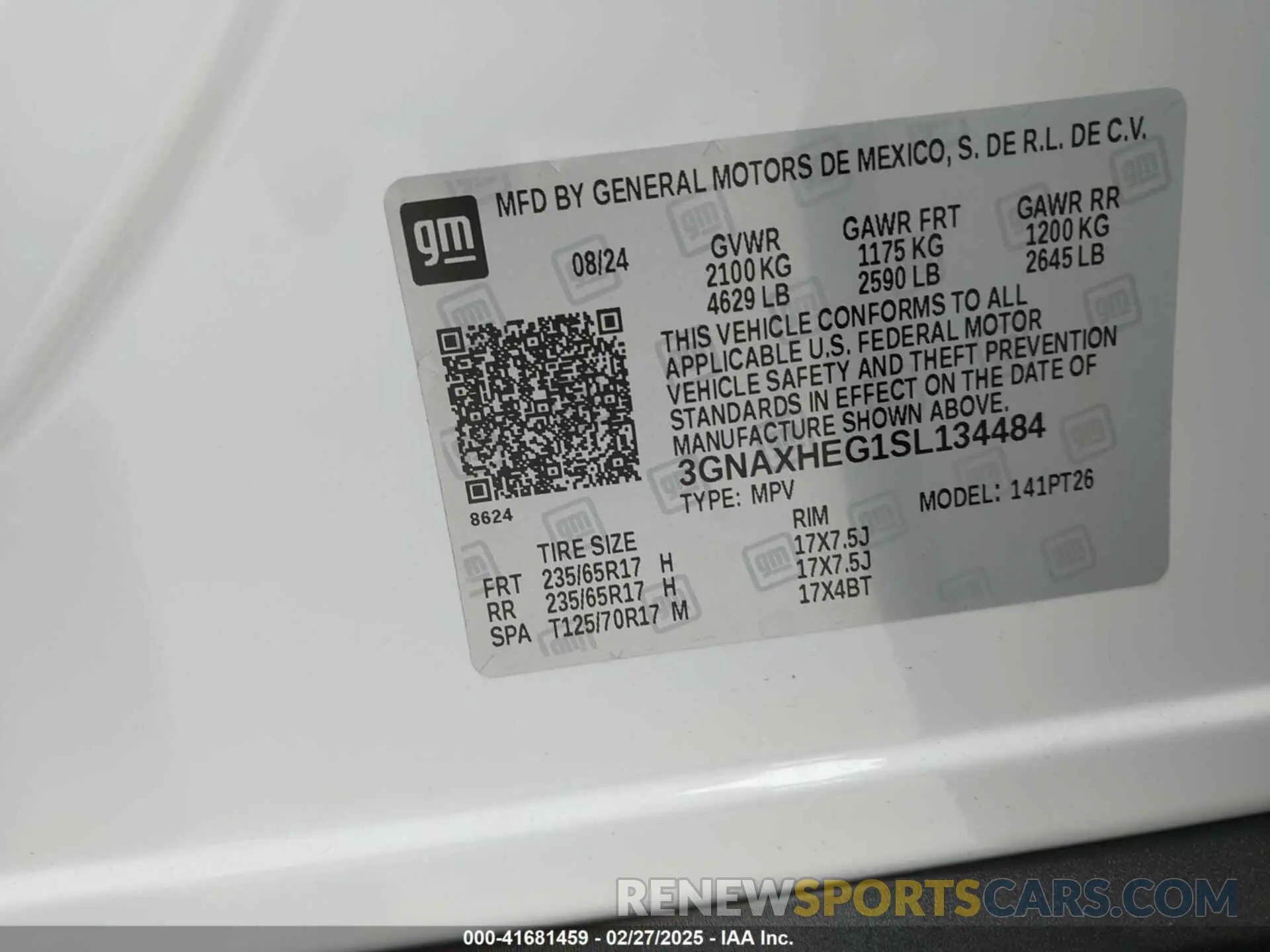 9 Photograph of a damaged car 3GNAXHEG1SL134484 CHEVROLET EQUINOX 2025