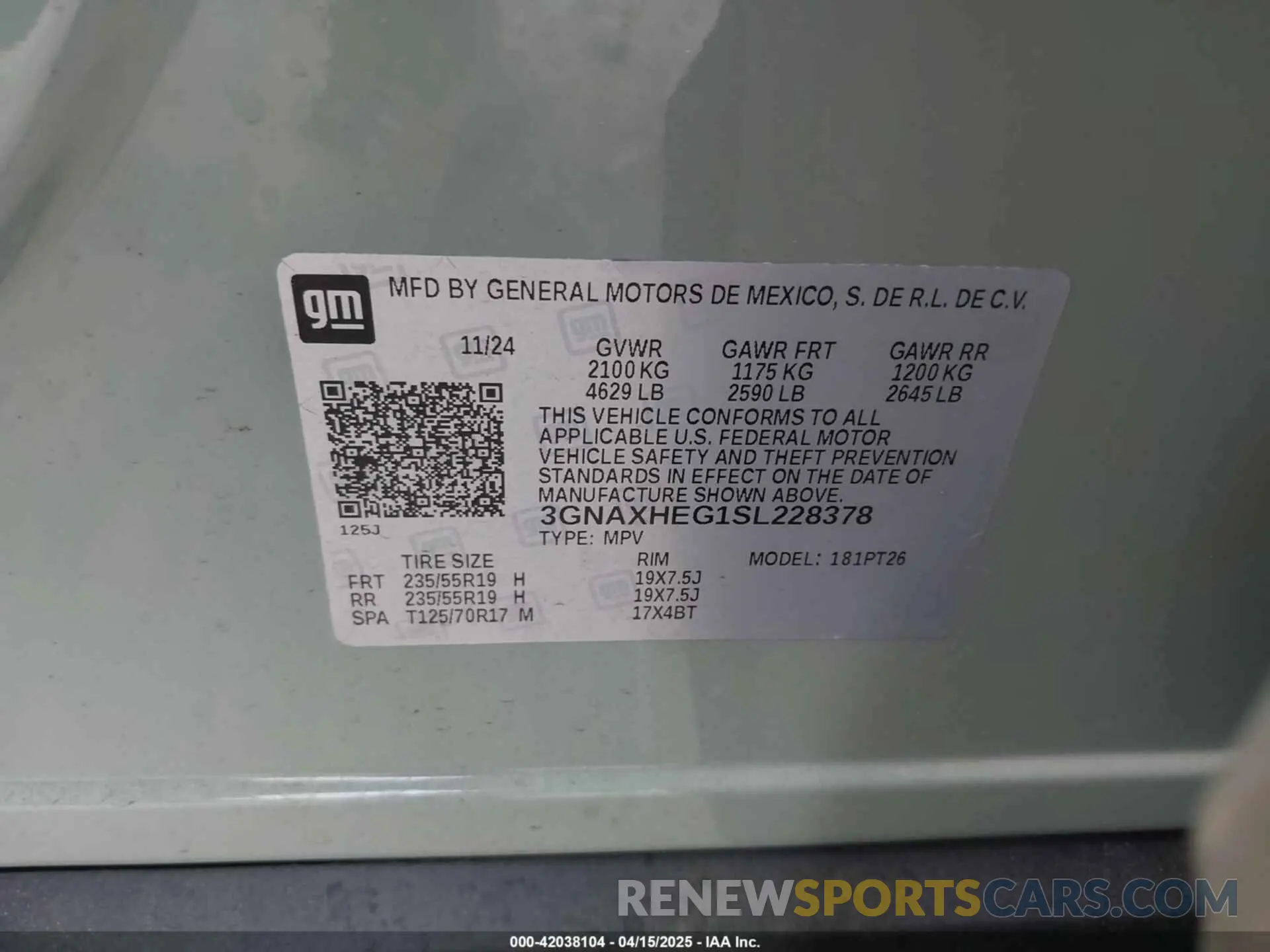 9 Photograph of a damaged car 3GNAXHEG1SL228378 CHEVROLET EQUINOX 2025
