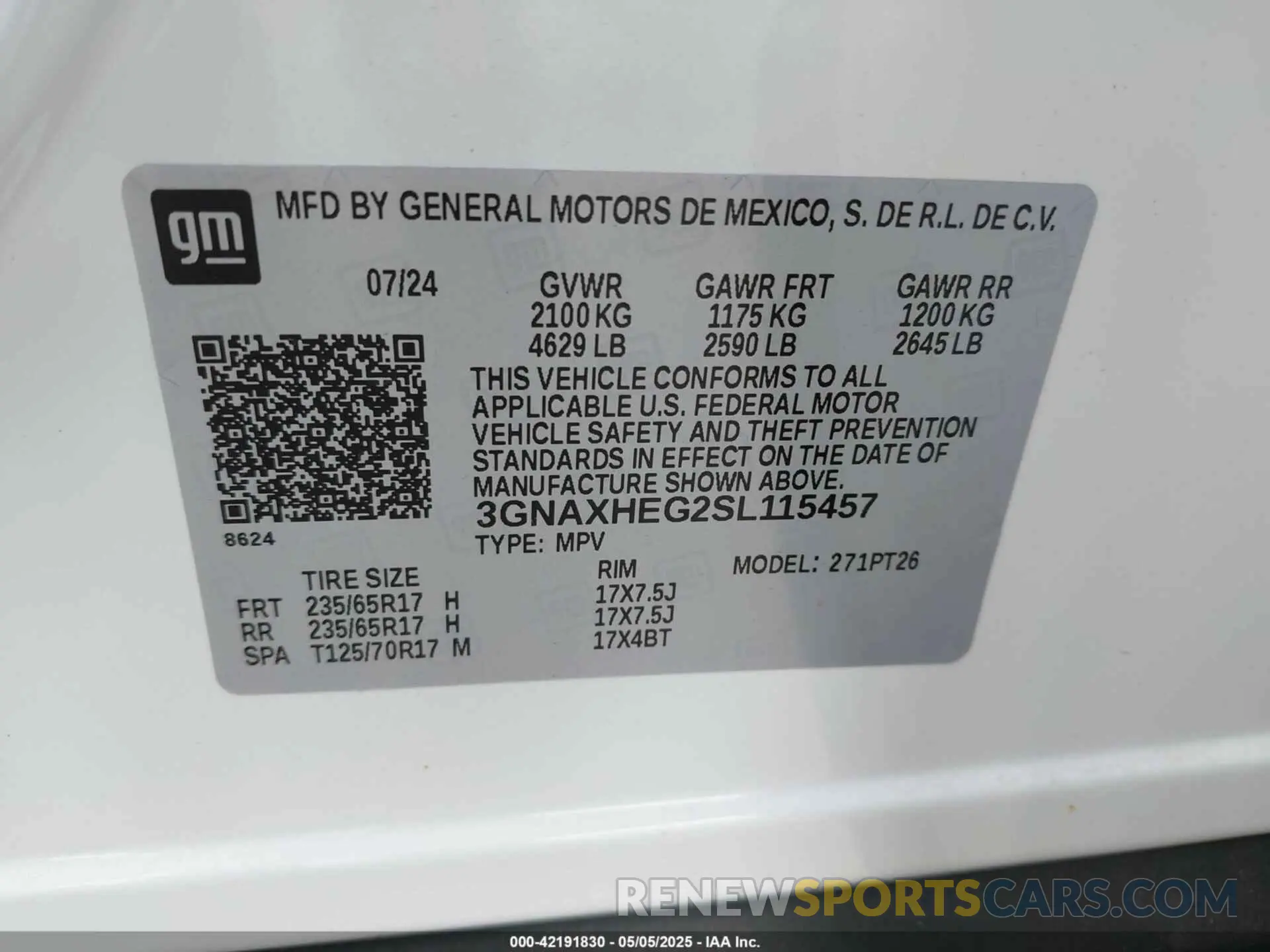 9 Photograph of a damaged car 3GNAXHEG2SL115457 CHEVROLET EQUINOX 2025