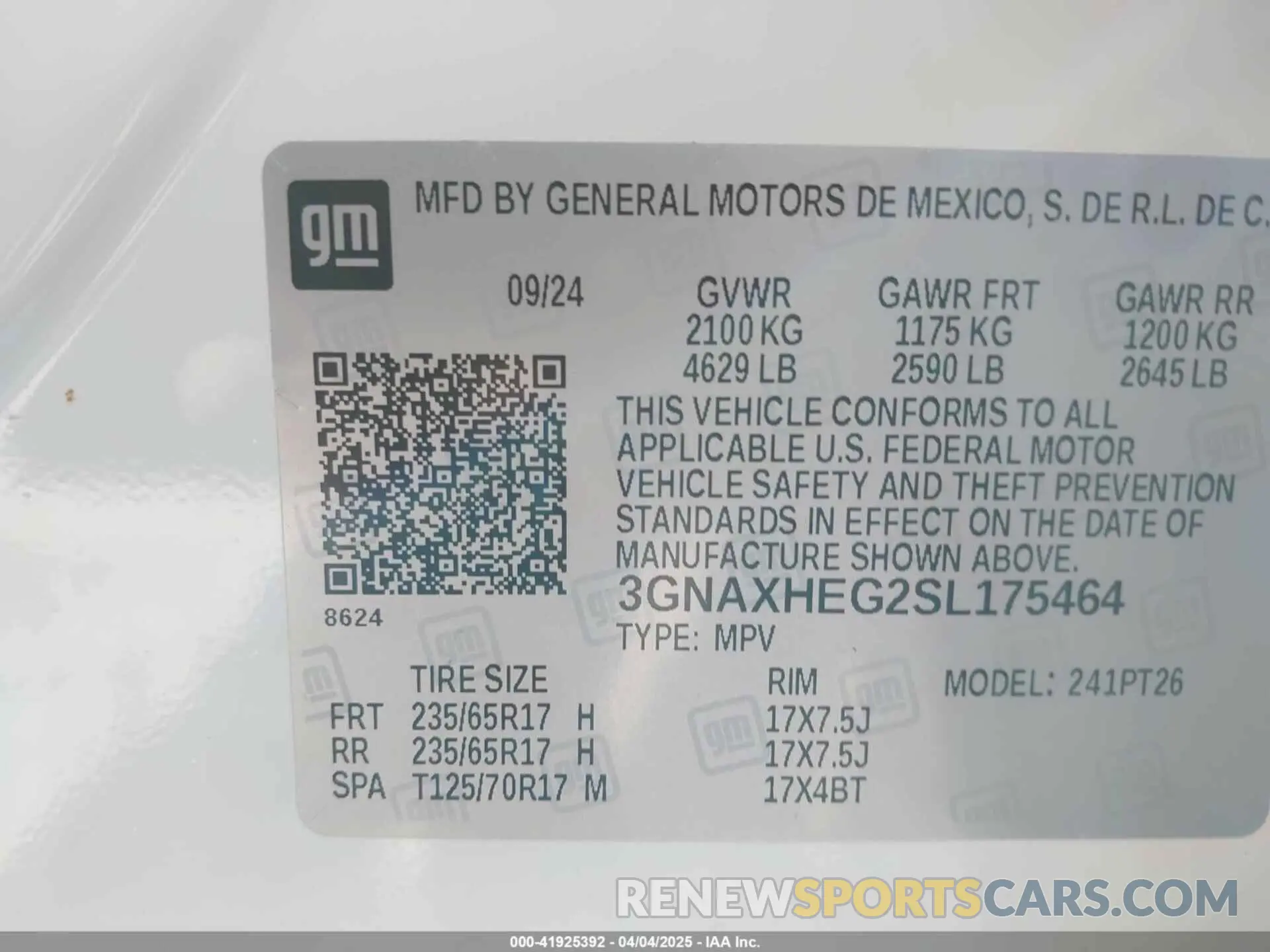 9 Photograph of a damaged car 3GNAXHEG2SL175464 CHEVROLET EQUINOX 2025