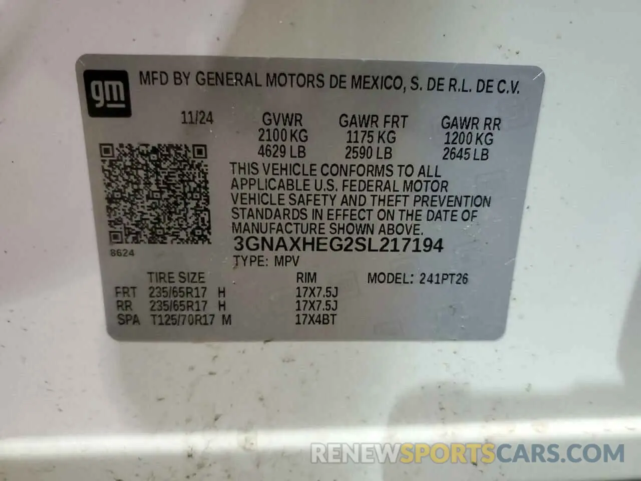 14 Photograph of a damaged car 3GNAXHEG2SL217194 CHEVROLET EQUINOX 2025