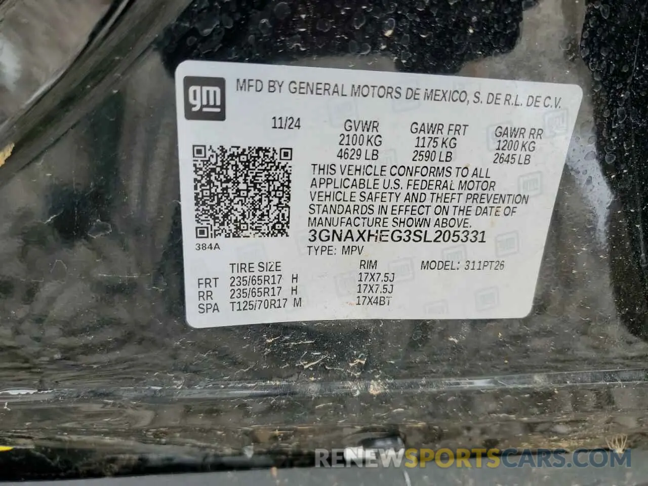 13 Photograph of a damaged car 3GNAXHEG3SL205331 CHEVROLET EQUINOX 2025