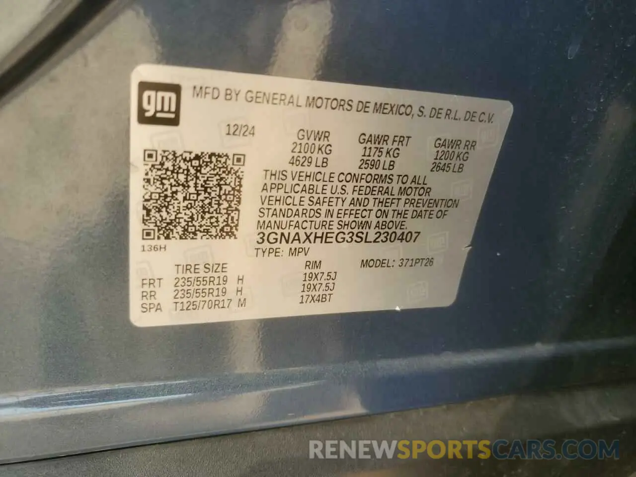 14 Photograph of a damaged car 3GNAXHEG3SL230407 CHEVROLET EQUINOX 2025