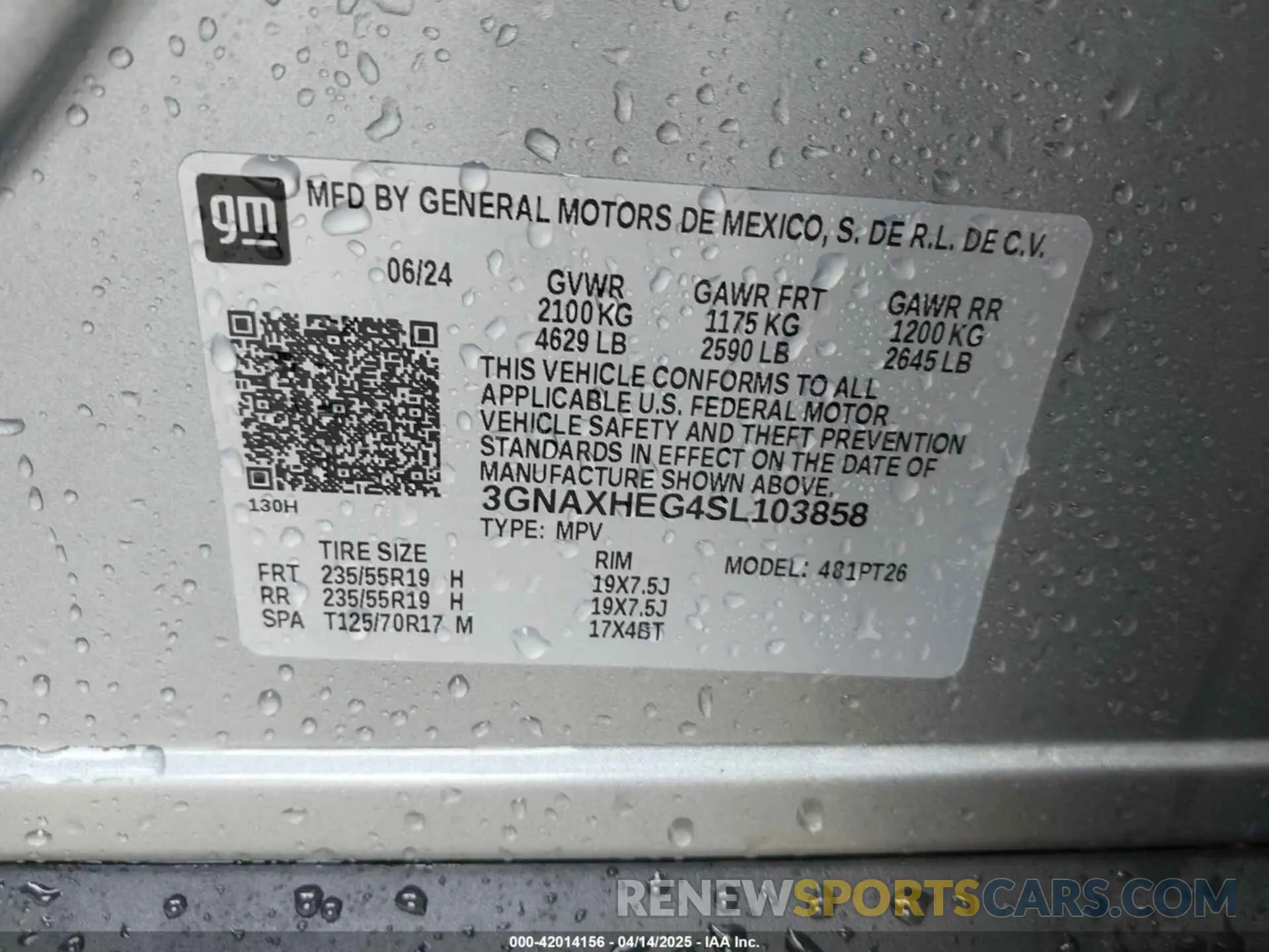 9 Photograph of a damaged car 3GNAXHEG4SL103858 CHEVROLET EQUINOX 2025