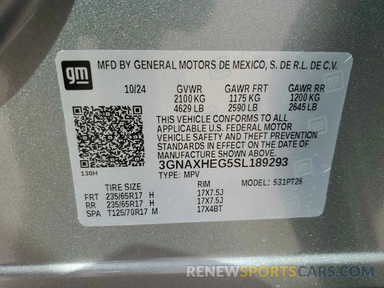 12 Photograph of a damaged car 3GNAXHEG5SL189293 CHEVROLET EQUINOX 2025