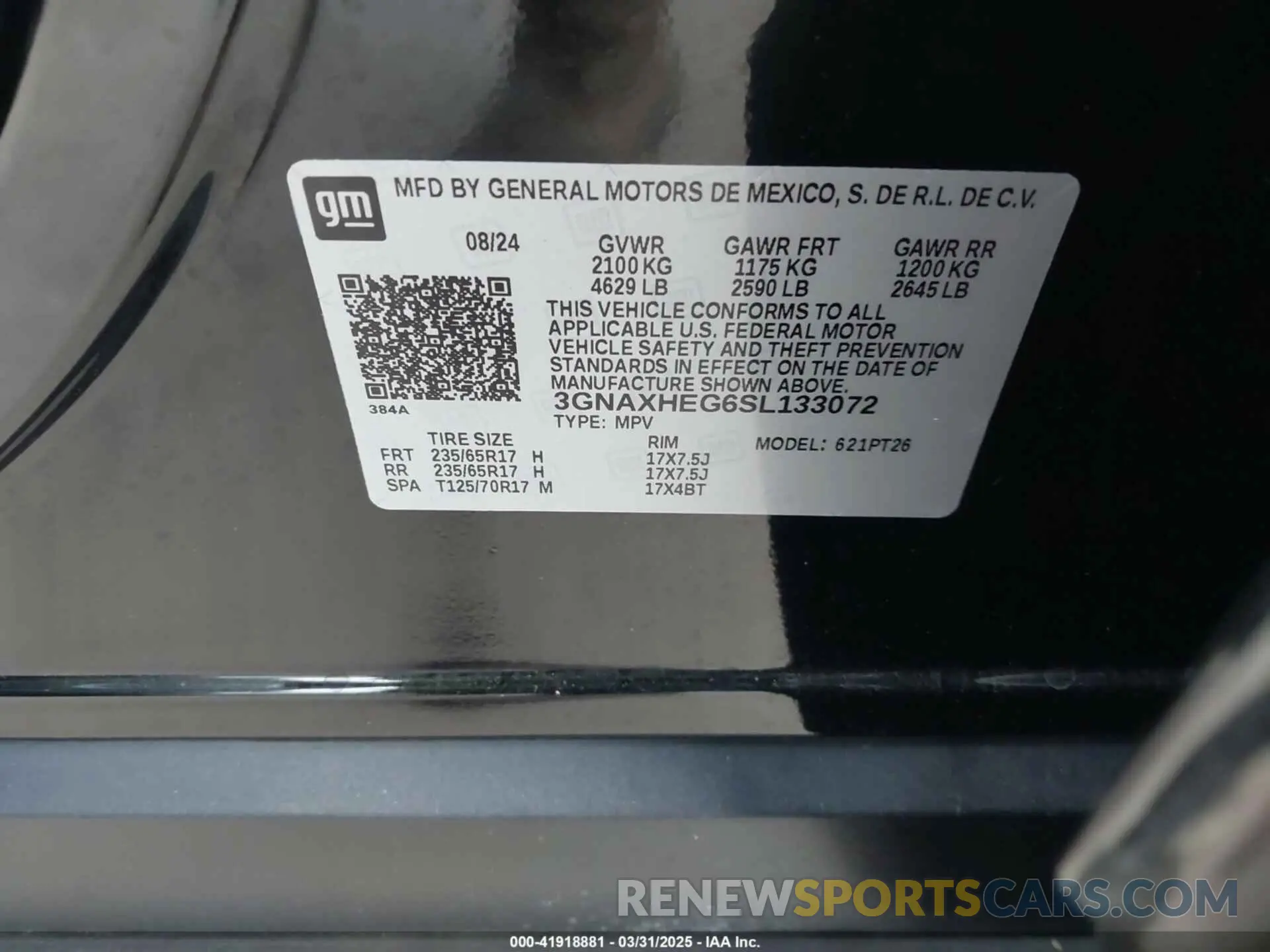 9 Photograph of a damaged car 3GNAXHEG6SL133072 CHEVROLET EQUINOX 2025