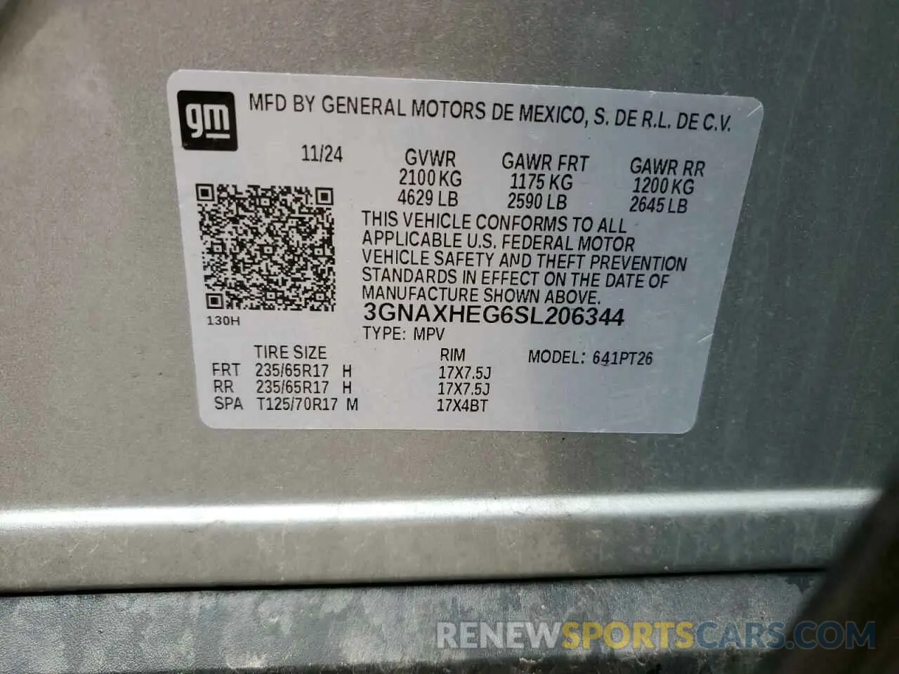 13 Photograph of a damaged car 3GNAXHEG6SL206344 CHEVROLET EQUINOX 2025