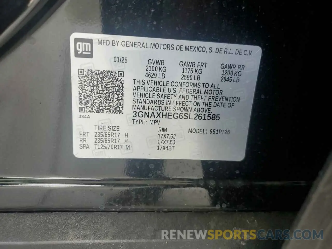 13 Photograph of a damaged car 3GNAXHEG6SL261585 CHEVROLET EQUINOX 2025