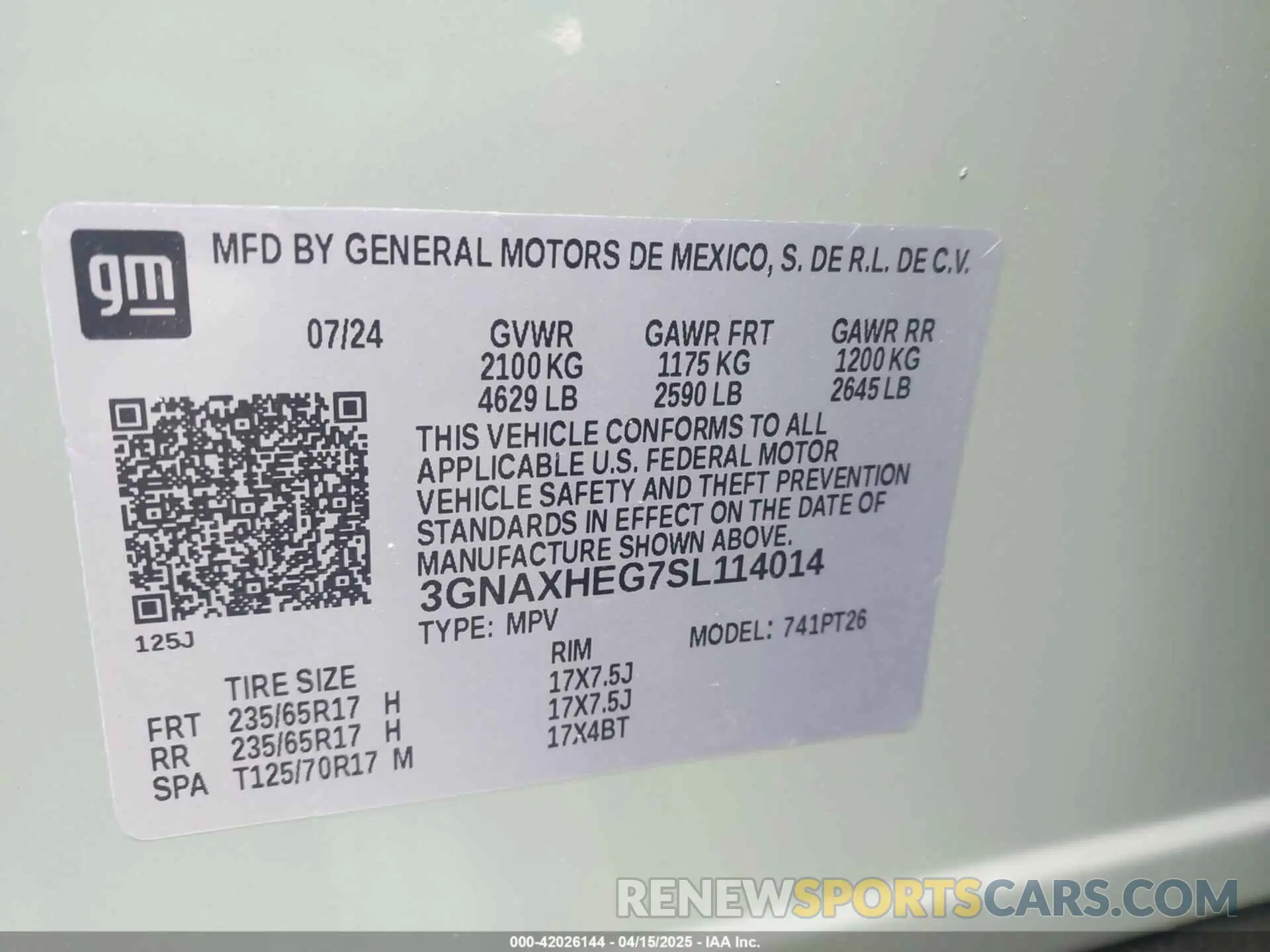 9 Photograph of a damaged car 3GNAXHEG7SL114014 CHEVROLET EQUINOX 2025
