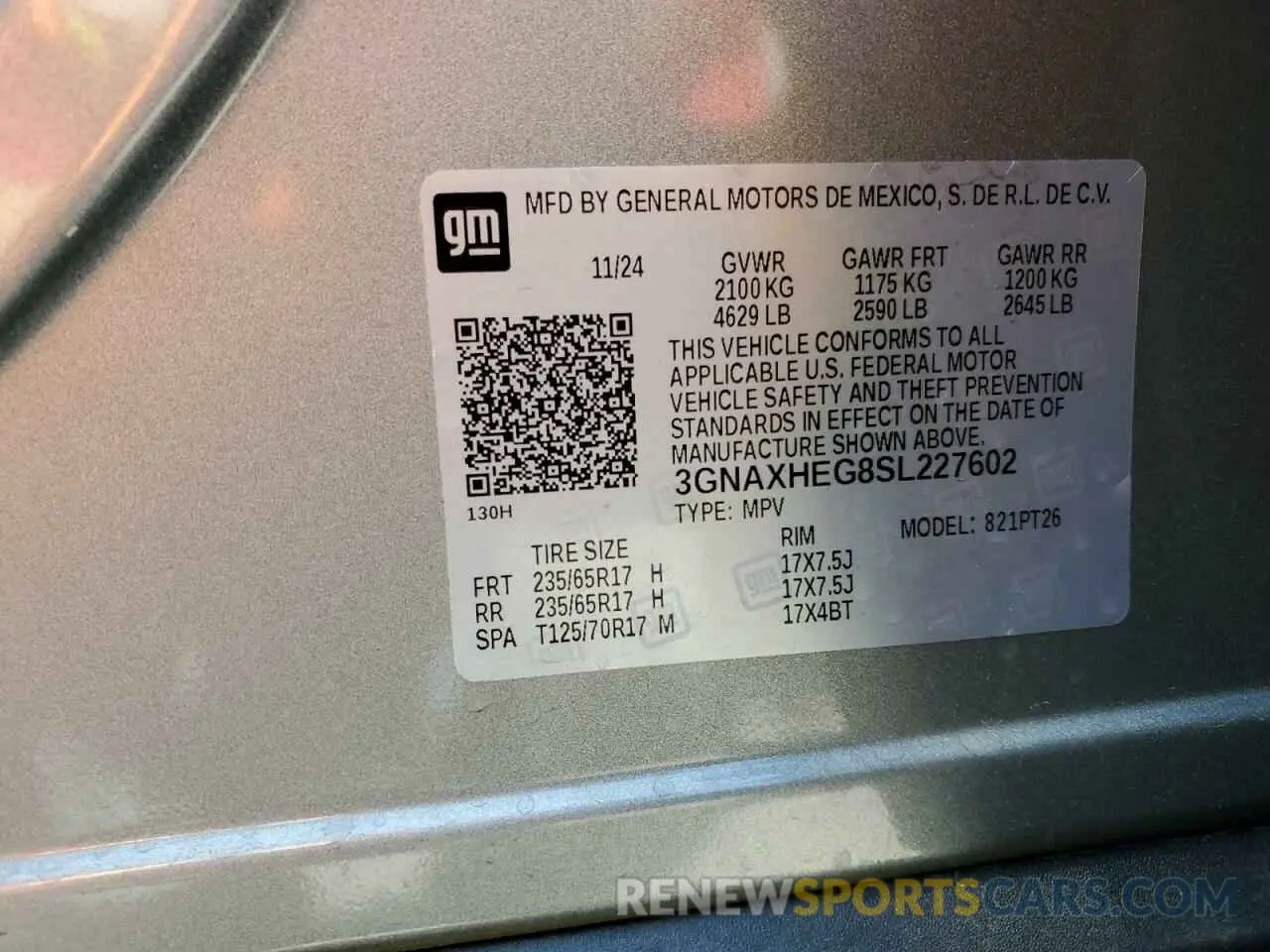 14 Photograph of a damaged car 3GNAXHEG8SL227602 CHEVROLET EQUINOX 2025