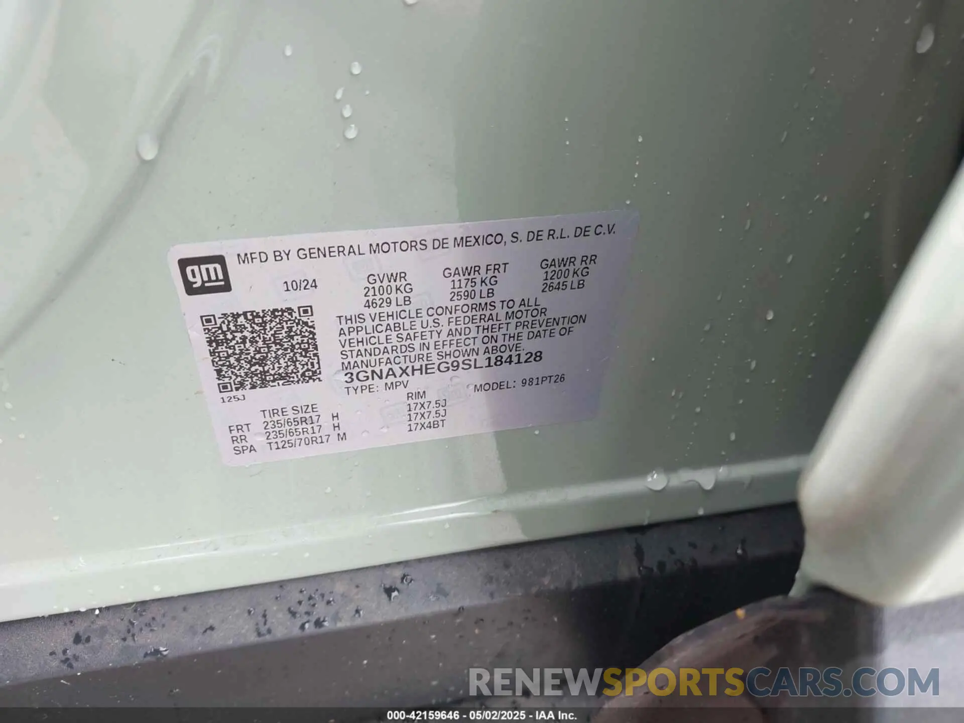 9 Photograph of a damaged car 3GNAXHEG9SL184128 CHEVROLET EQUINOX 2025