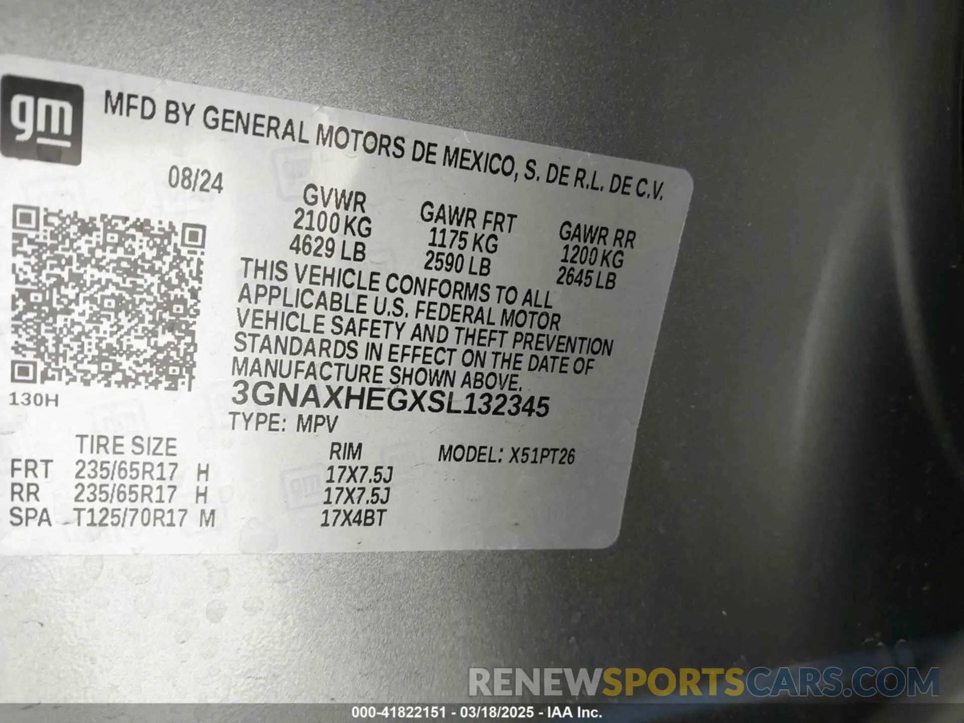 9 Photograph of a damaged car 3GNAXHEGXSL132345 CHEVROLET EQUINOX 2025