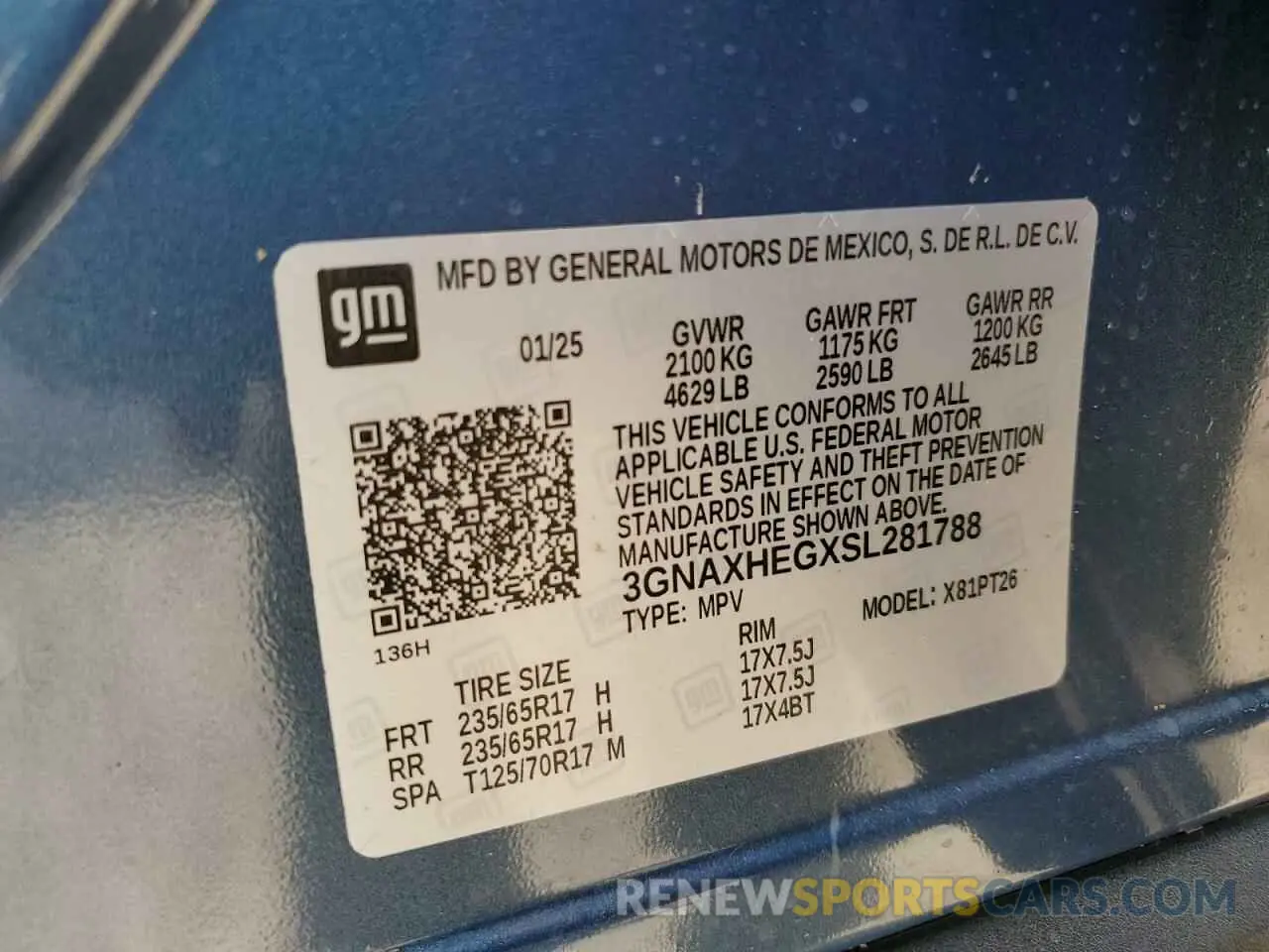 14 Photograph of a damaged car 3GNAXHEGXSL281788 CHEVROLET EQUINOX 2025