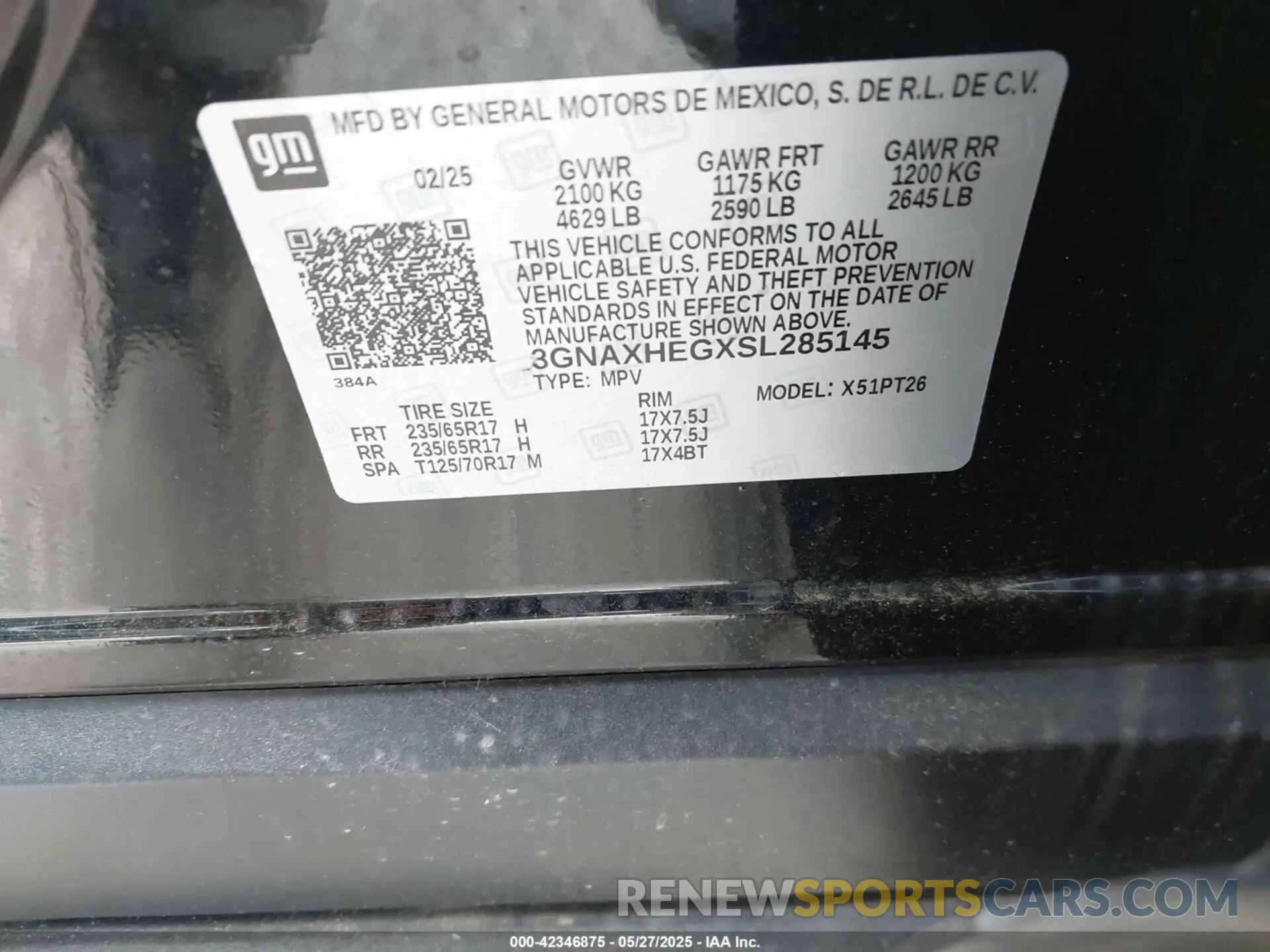9 Photograph of a damaged car 3GNAXHEGXSL285145 CHEVROLET EQUINOX 2025