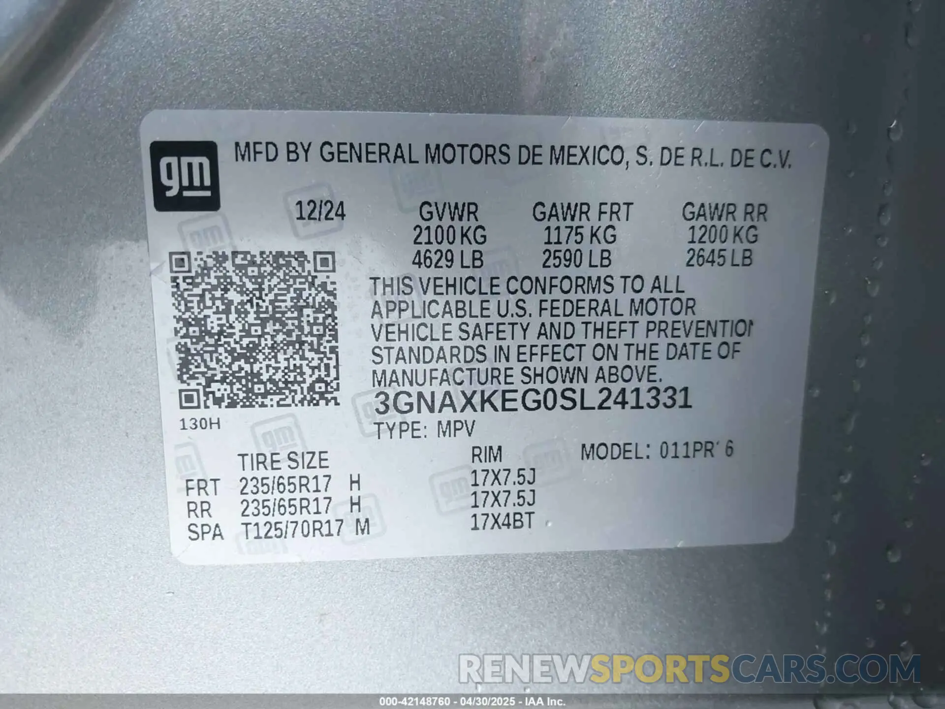 9 Photograph of a damaged car 3GNAXKEG0SL241331 CHEVROLET EQUINOX 2025