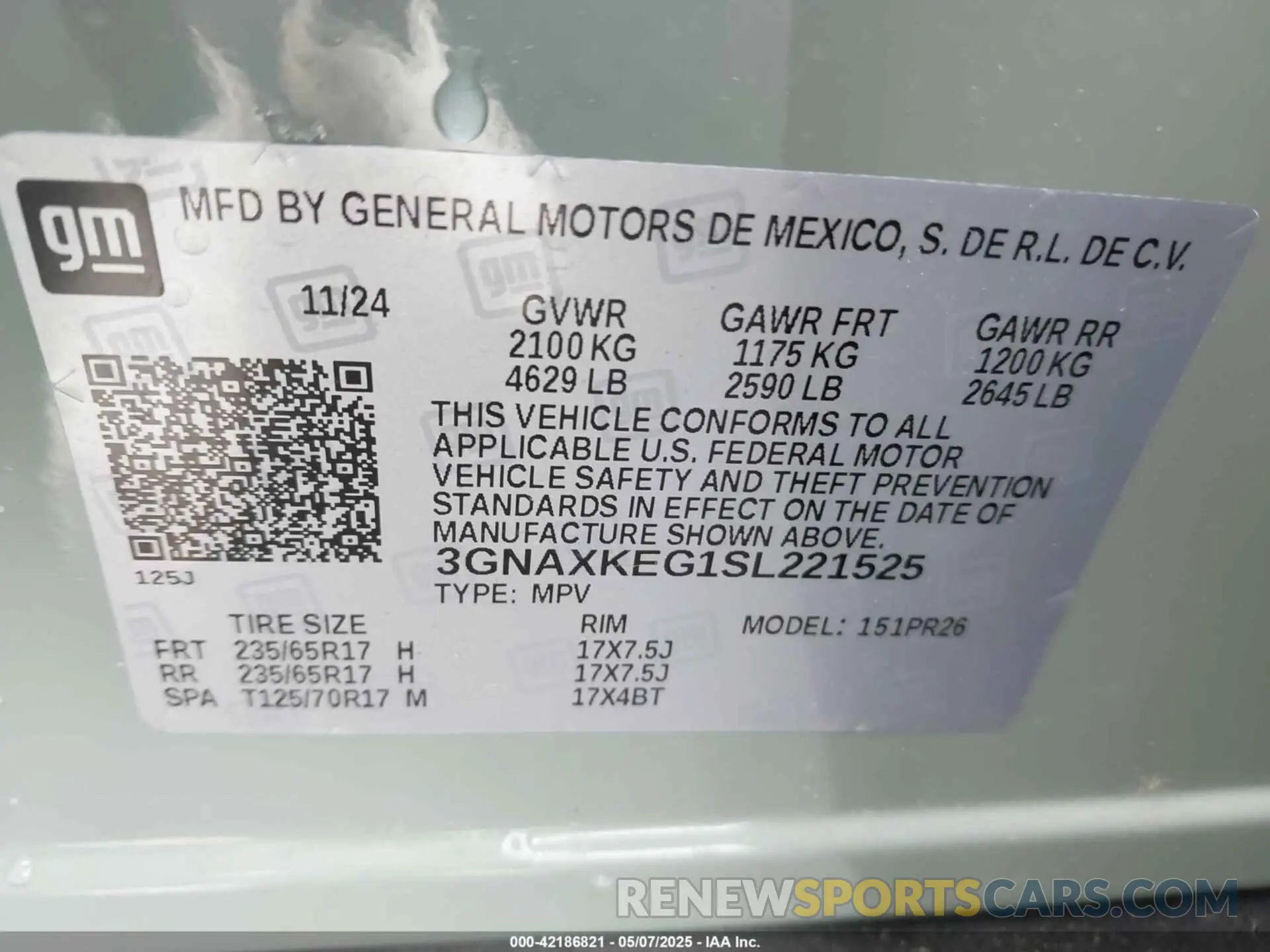 9 Photograph of a damaged car 3GNAXKEG1SL221525 CHEVROLET EQUINOX 2025