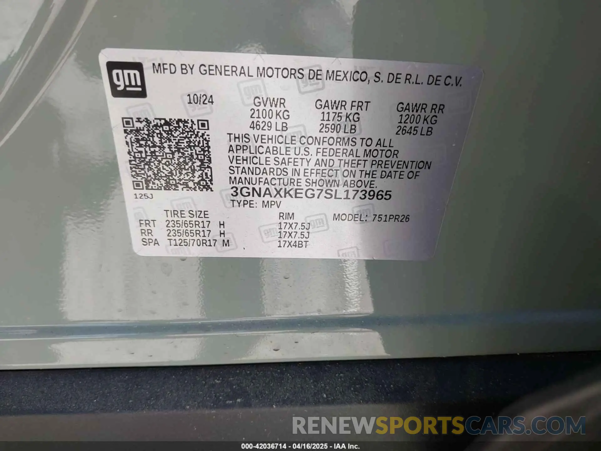 9 Photograph of a damaged car 3GNAXKEG7SL173965 CHEVROLET EQUINOX 2025