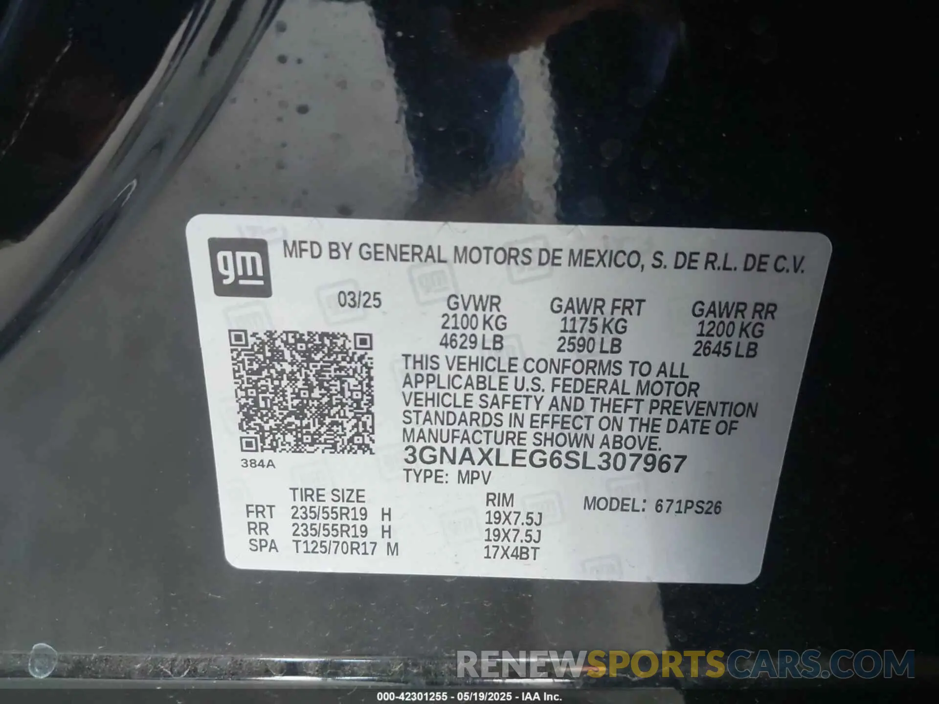 9 Photograph of a damaged car 3GNAXLEG6SL307967 CHEVROLET EQUINOX 2025