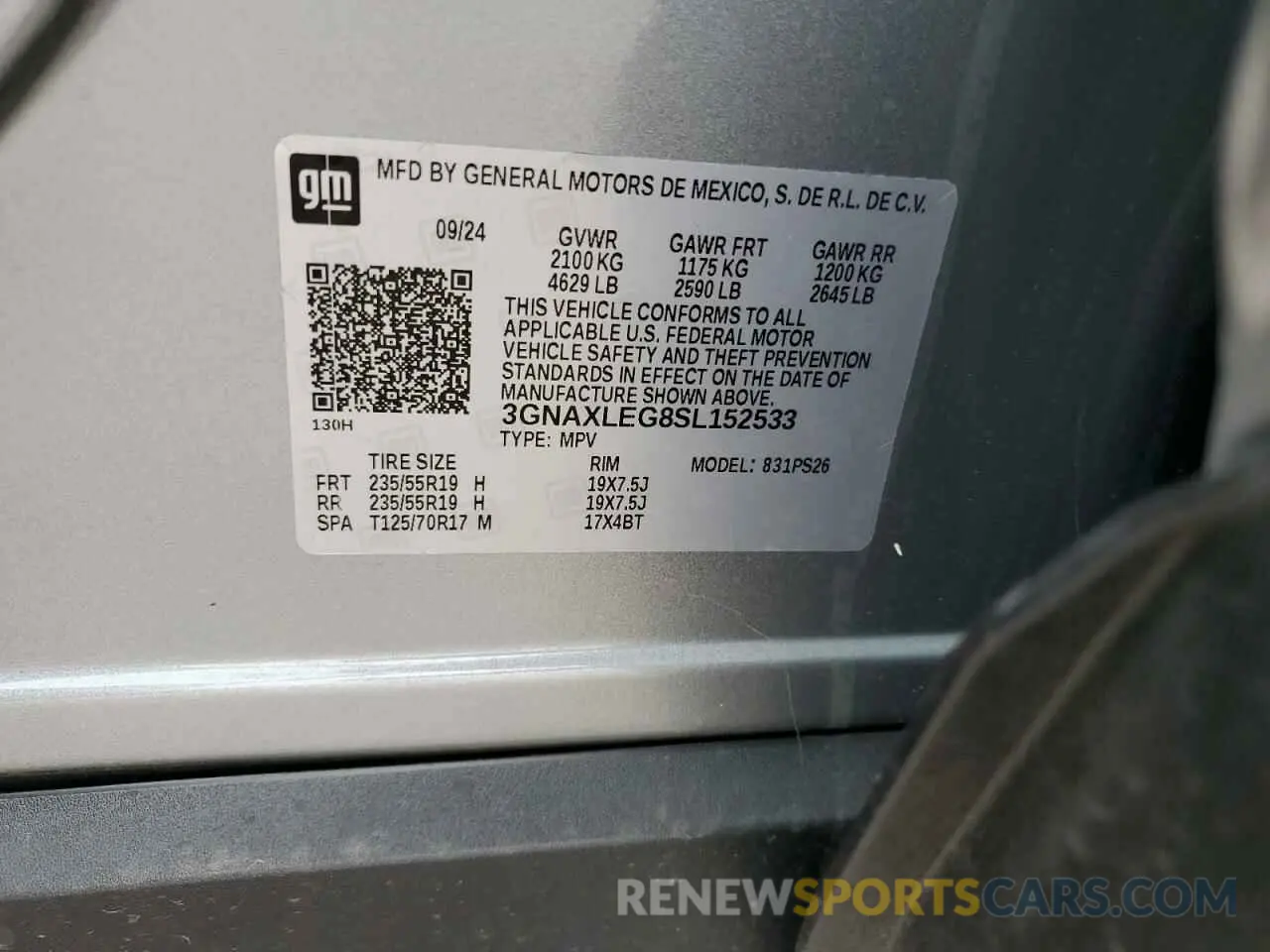 13 Photograph of a damaged car 3GNAXLEG8SL152533 CHEVROLET EQUINOX 2025