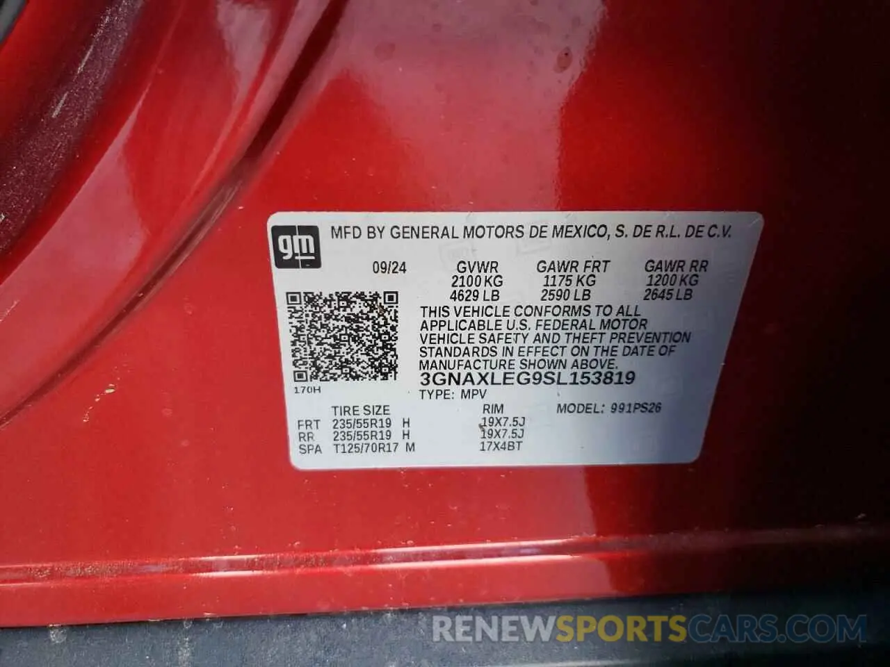 15 Photograph of a damaged car 3GNAXLEG9SL153819 CHEVROLET EQUINOX 2025