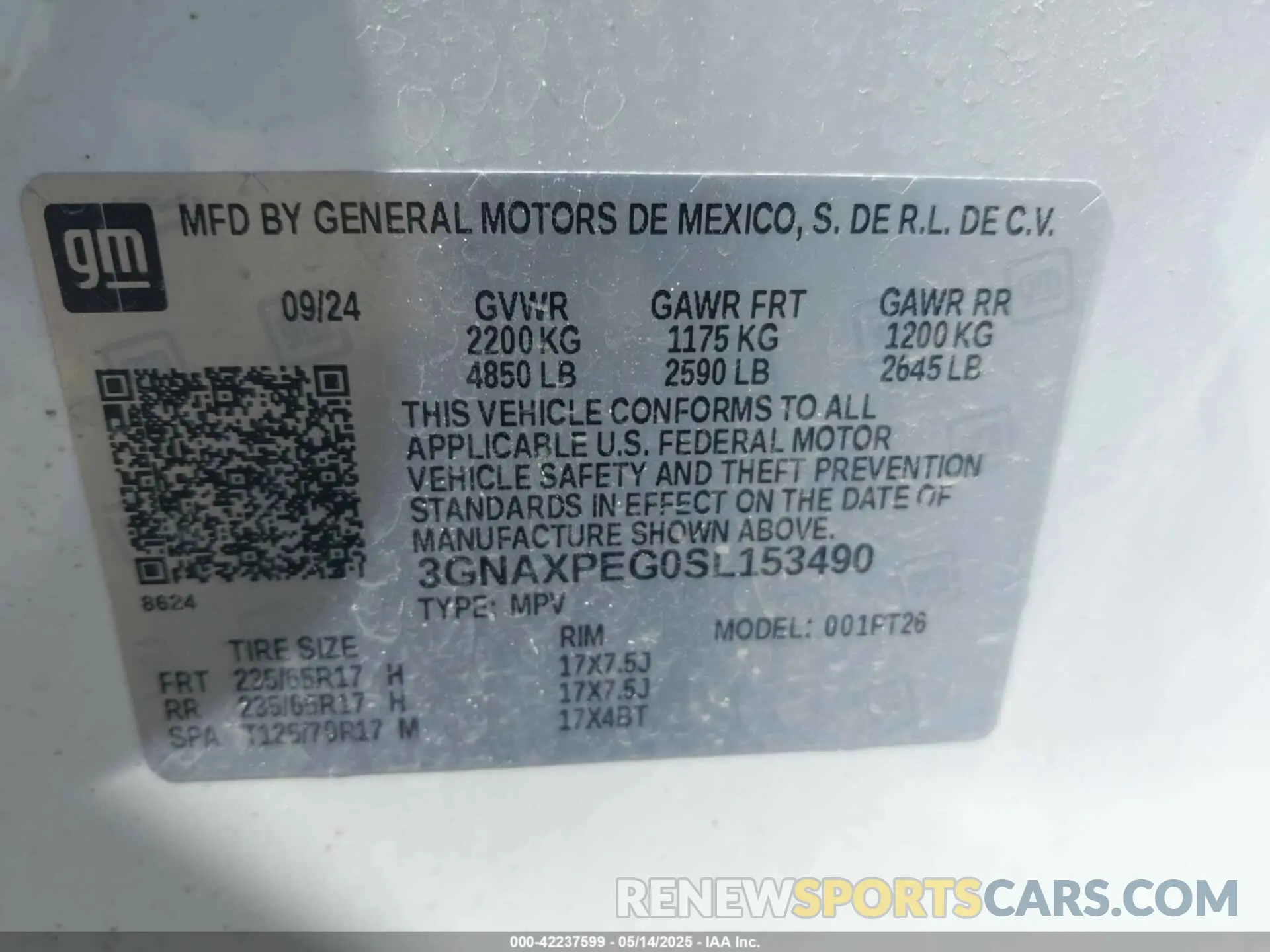 9 Photograph of a damaged car 3GNAXPEG0SL153490 CHEVROLET EQUINOX 2025