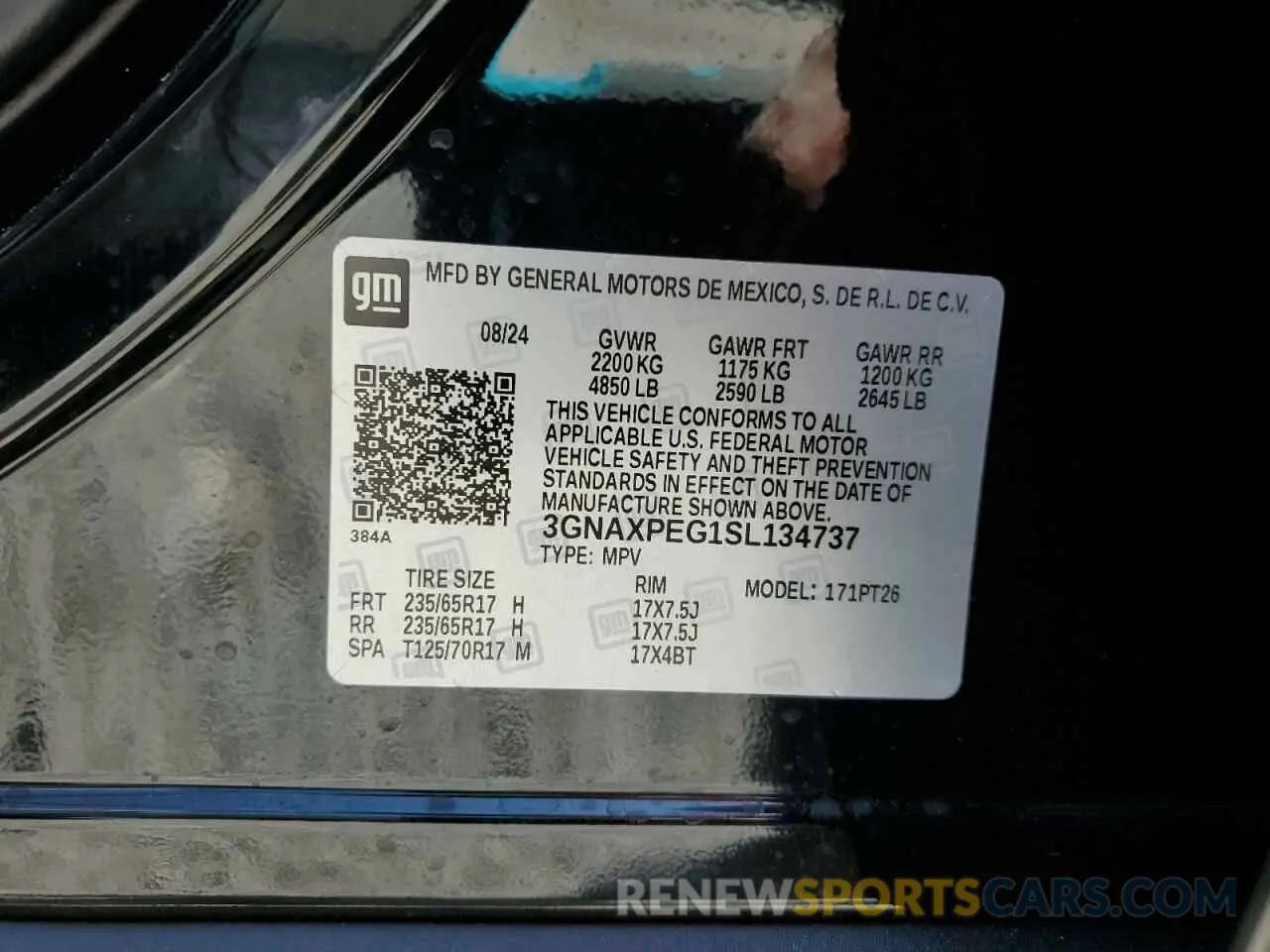 16 Photograph of a damaged car 3GNAXPEG1SL134737 CHEVROLET EQUINOX 2025