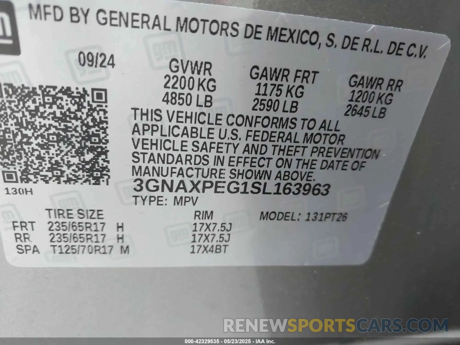 9 Photograph of a damaged car 3GNAXPEG1SL163963 CHEVROLET EQUINOX 2025