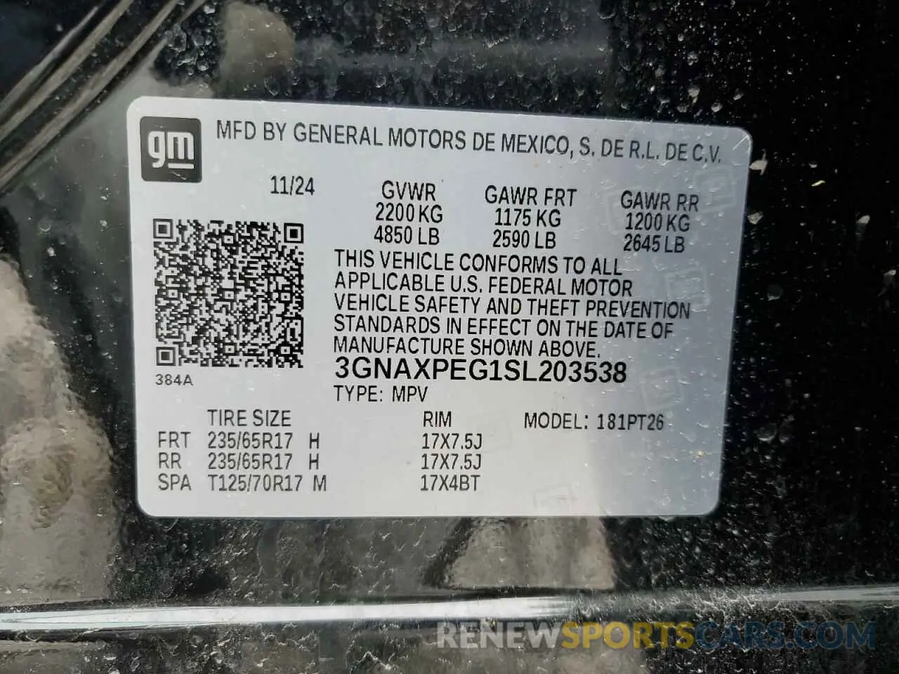 14 Photograph of a damaged car 3GNAXPEG1SL203538 CHEVROLET EQUINOX 2025
