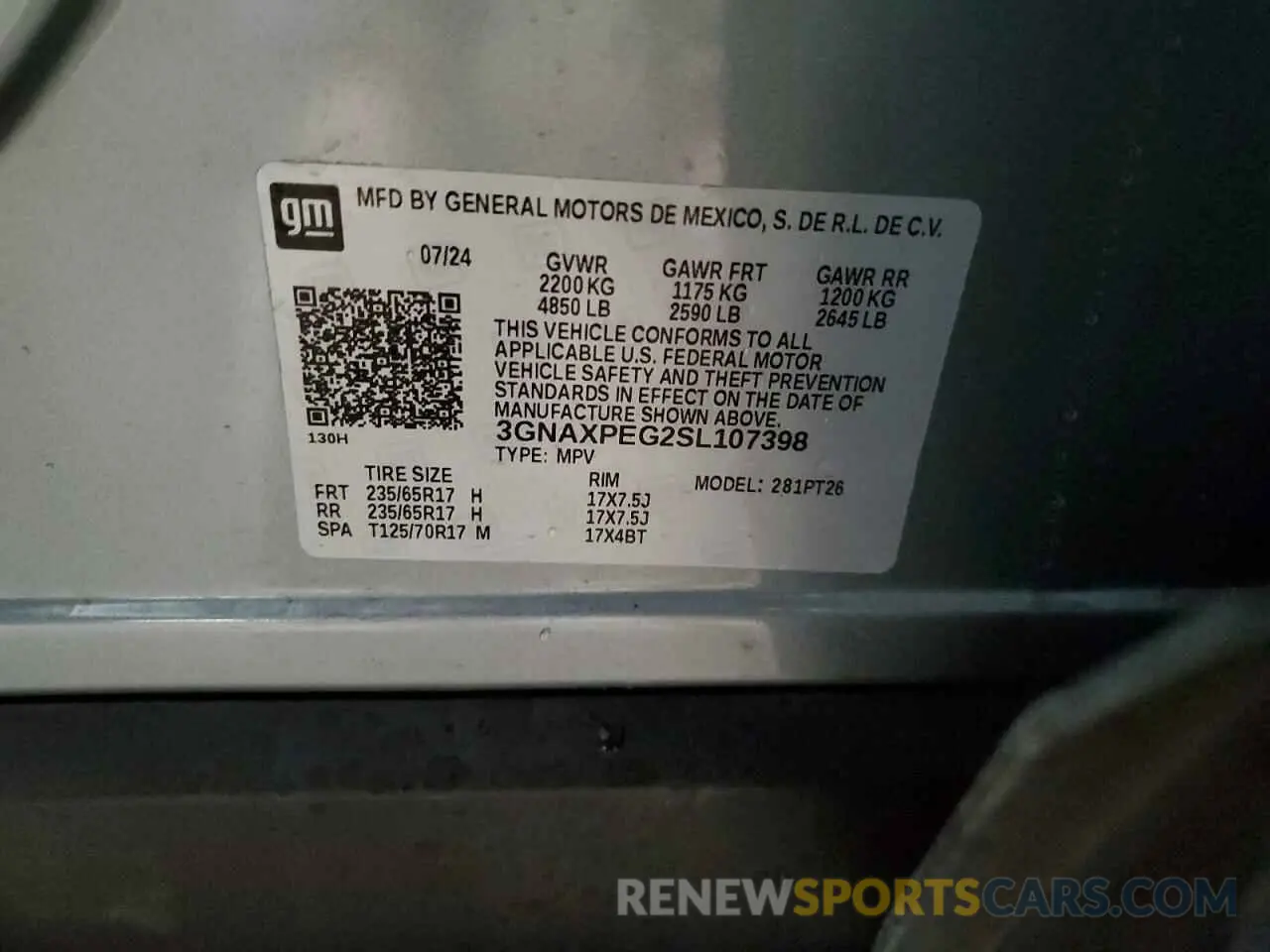 13 Photograph of a damaged car 3GNAXPEG2SL107398 CHEVROLET EQUINOX 2025