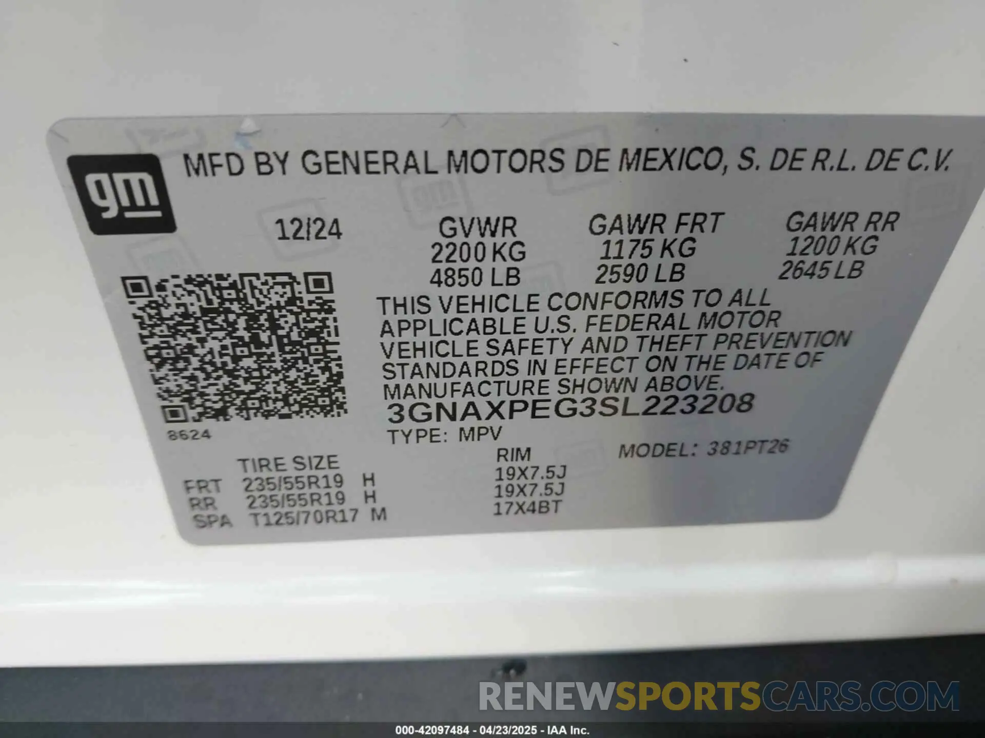 9 Photograph of a damaged car 3GNAXPEG3SL223208 CHEVROLET EQUINOX 2025