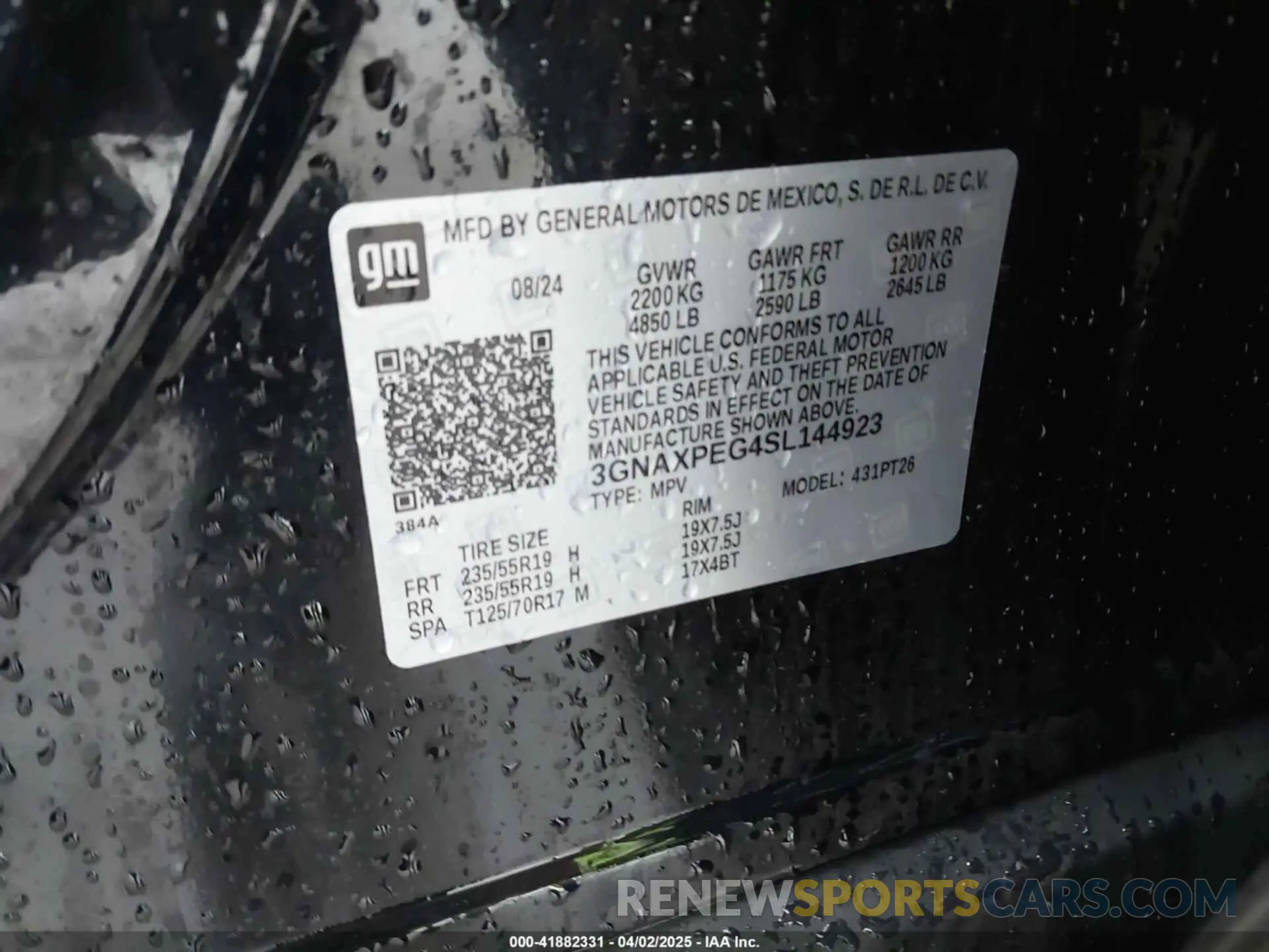 9 Photograph of a damaged car 3GNAXPEG4SL144923 CHEVROLET EQUINOX 2025