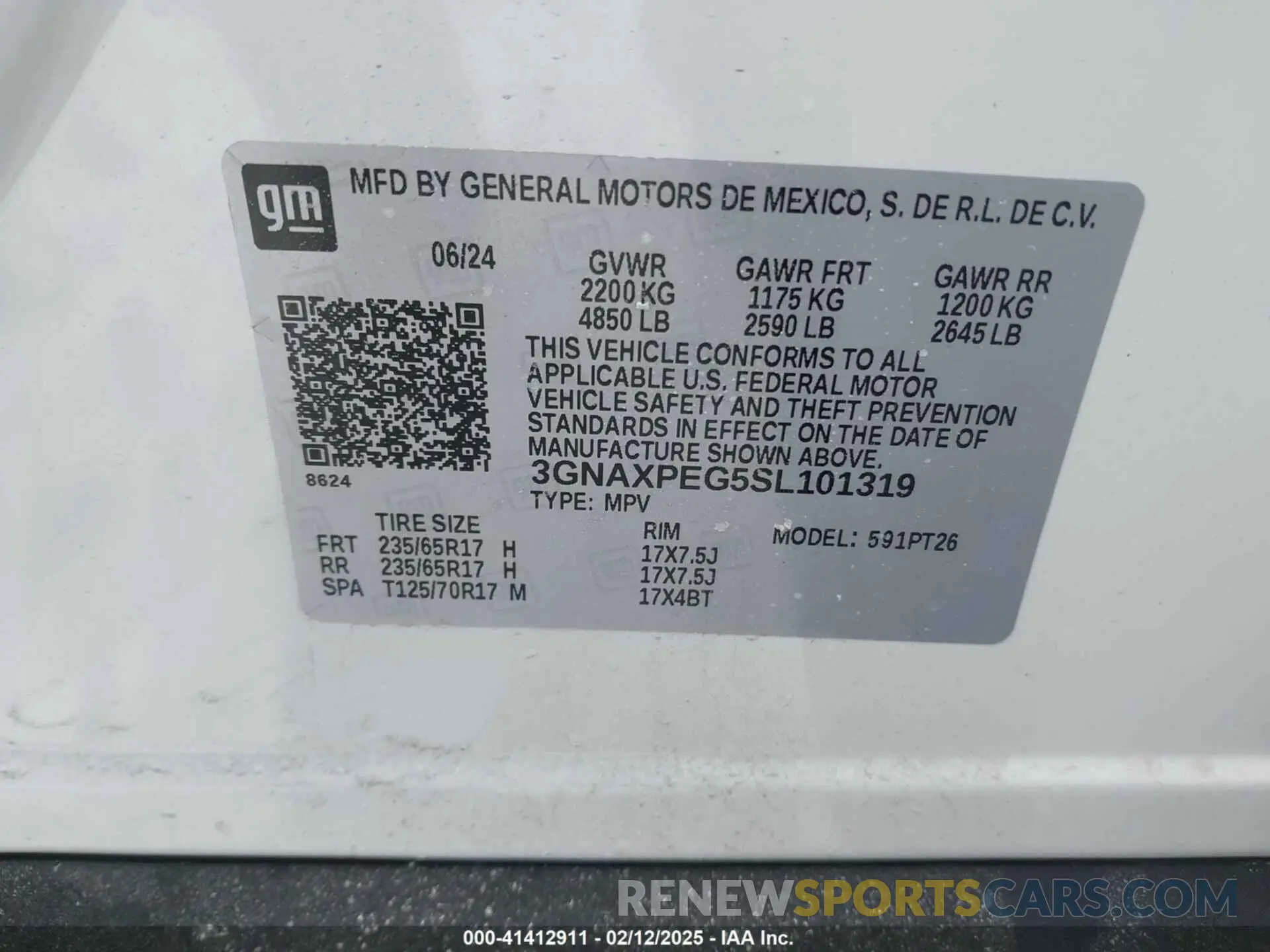 9 Photograph of a damaged car 3GNAXPEG5SL101319 CHEVROLET EQUINOX 2025