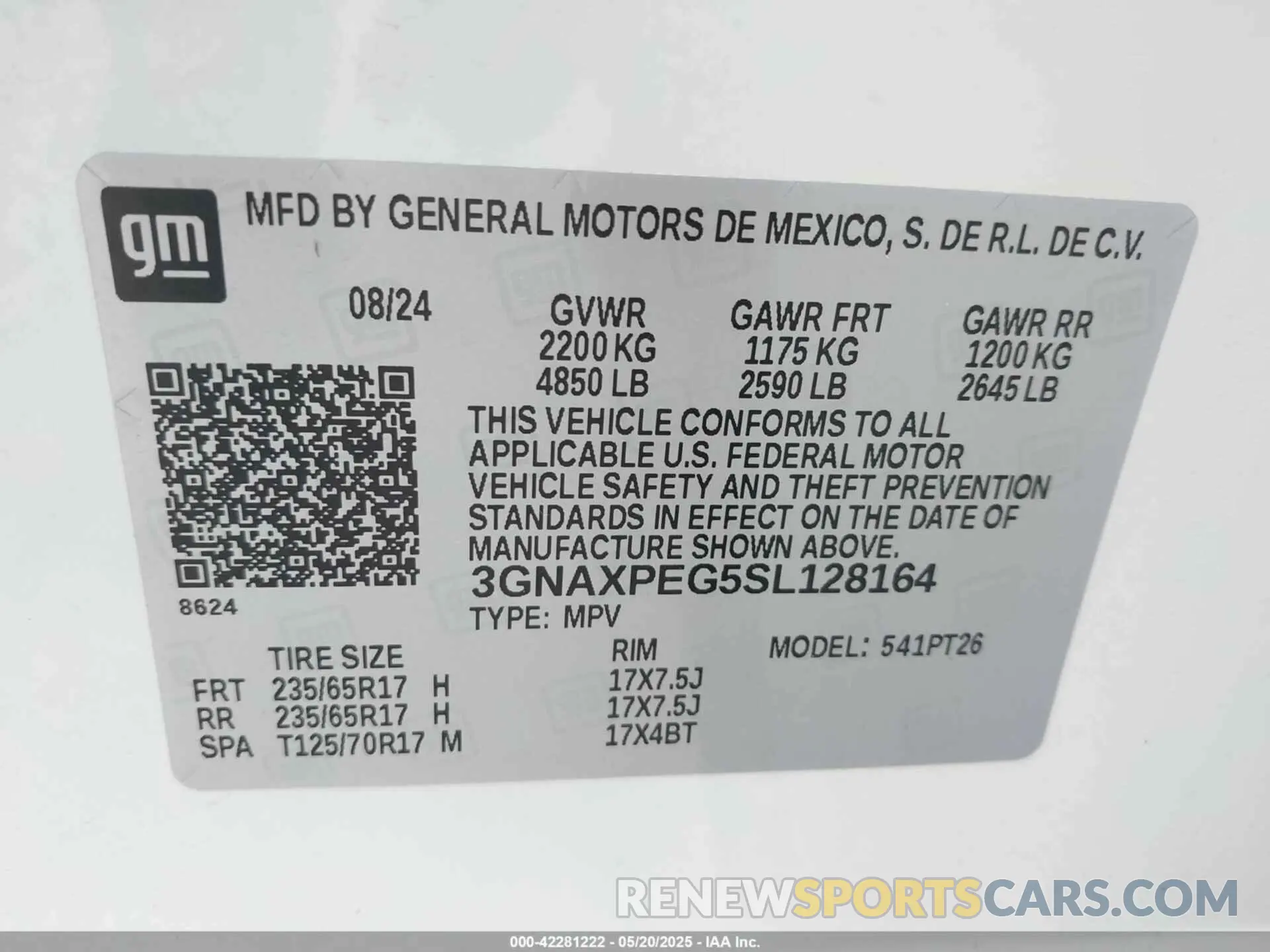 9 Photograph of a damaged car 3GNAXPEG5SL128164 CHEVROLET EQUINOX 2025