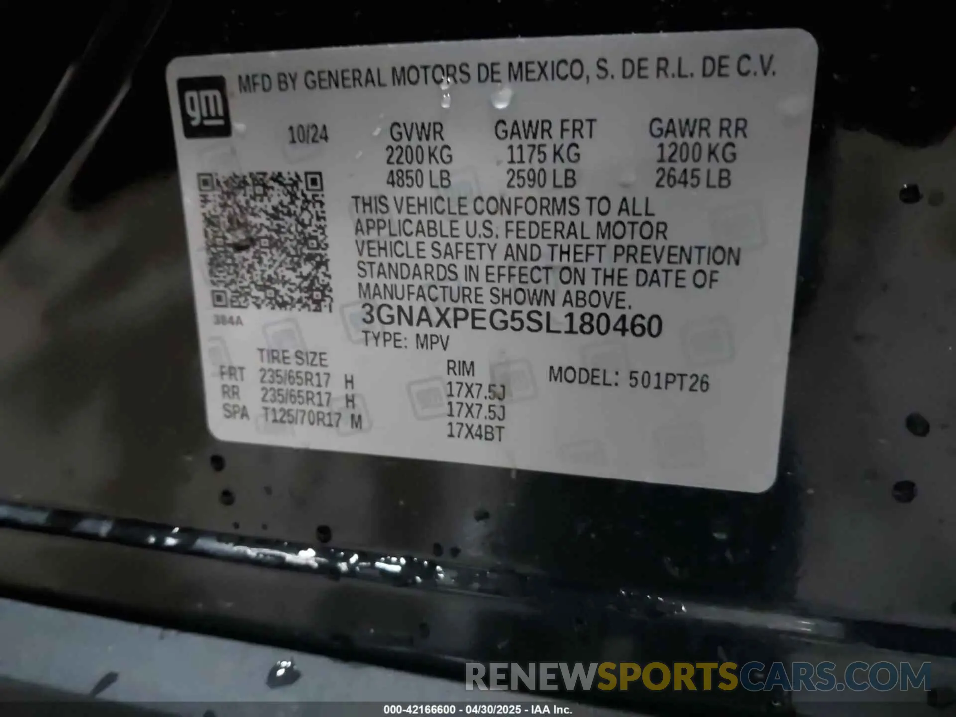 9 Photograph of a damaged car 3GNAXPEG5SL180460 CHEVROLET EQUINOX 2025