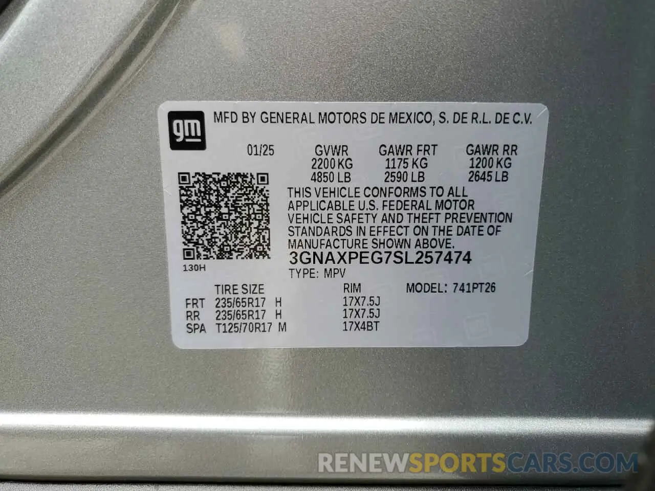 13 Photograph of a damaged car 3GNAXPEG7SL257474 CHEVROLET EQUINOX 2025