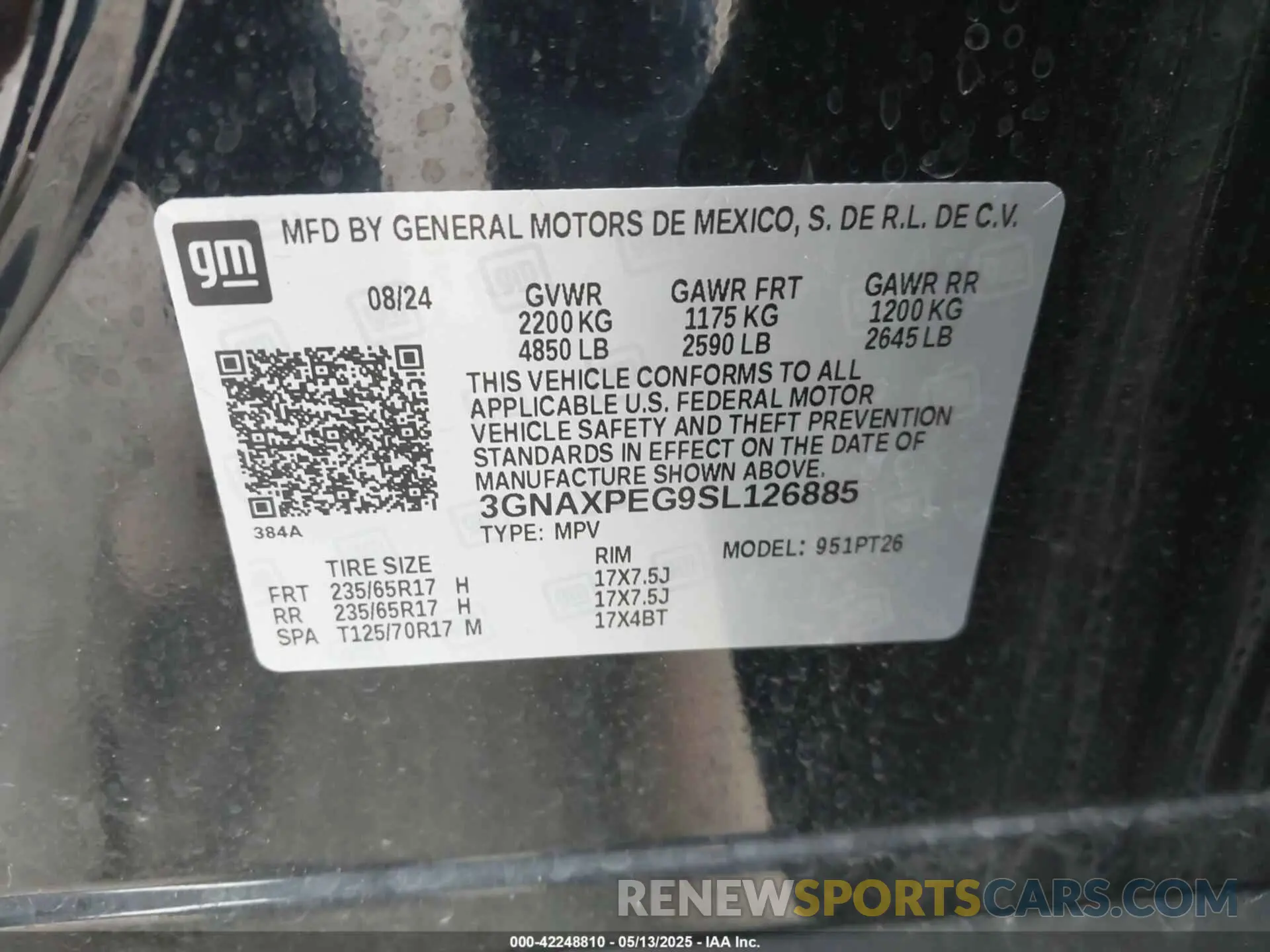 9 Photograph of a damaged car 3GNAXPEG9SL126885 CHEVROLET EQUINOX 2025