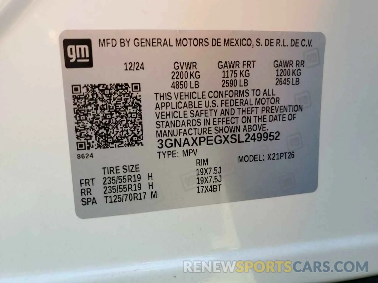 12 Photograph of a damaged car 3GNAXPEGXSL249952 CHEVROLET EQUINOX 2025