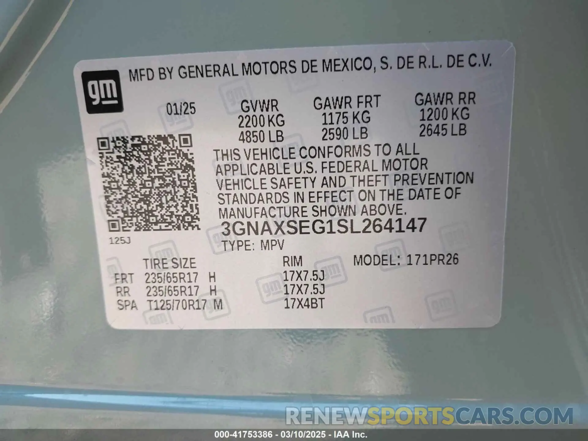 9 Photograph of a damaged car 3GNAXSEG1SL264147 CHEVROLET EQUINOX 2025