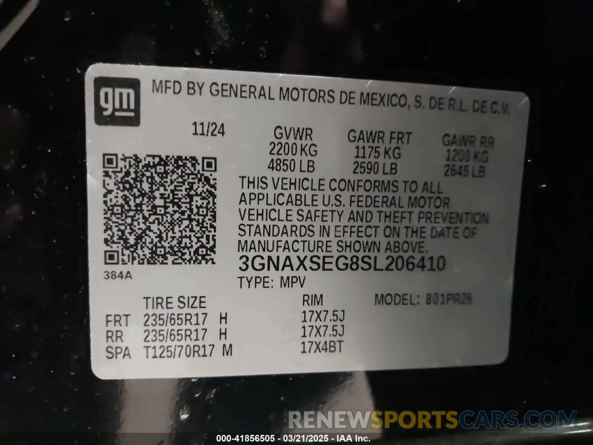 9 Photograph of a damaged car 3GNAXSEG8SL206410 CHEVROLET EQUINOX 2025