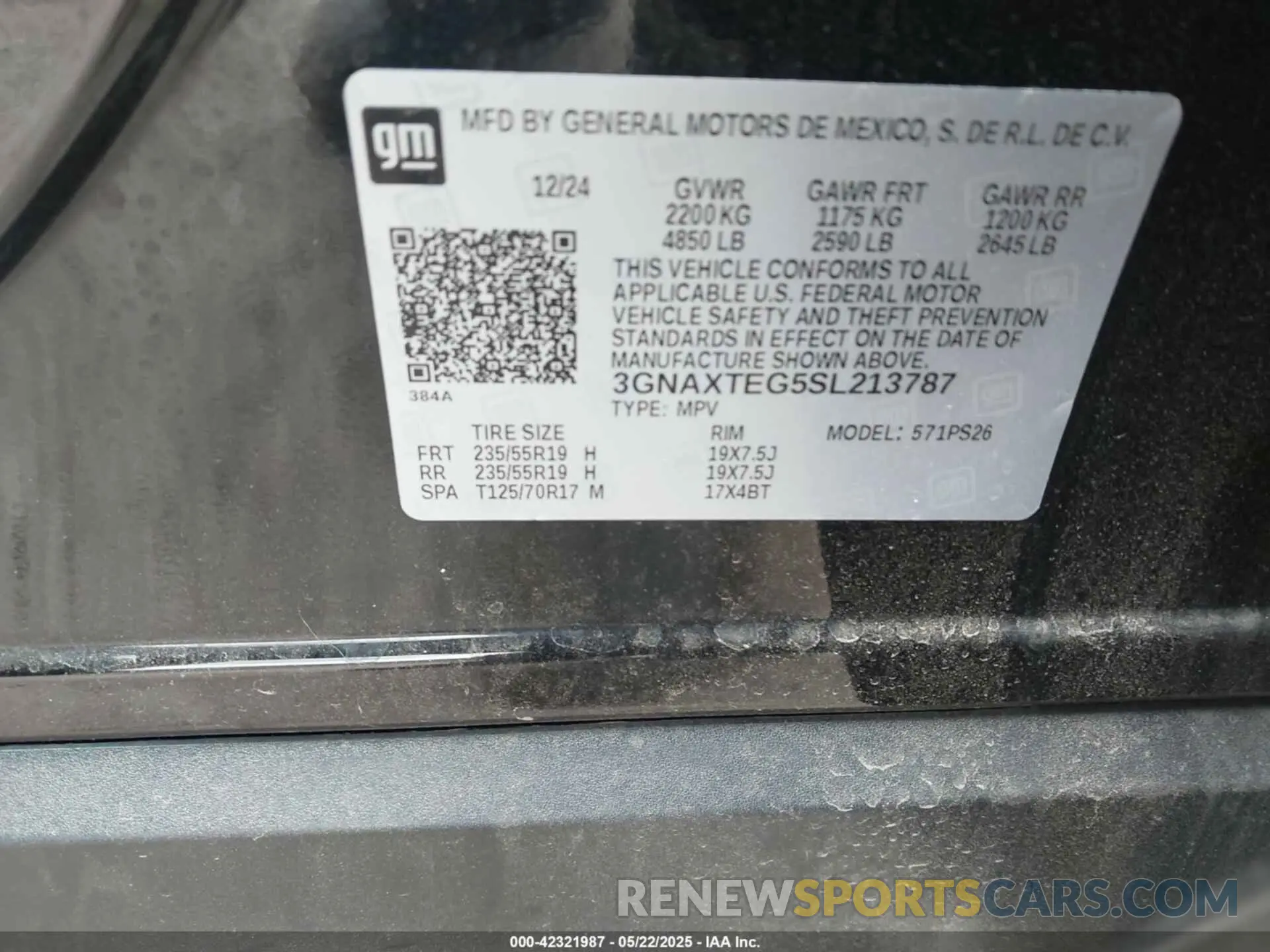 9 Photograph of a damaged car 3GNAXTEG5SL213787 CHEVROLET EQUINOX 2025