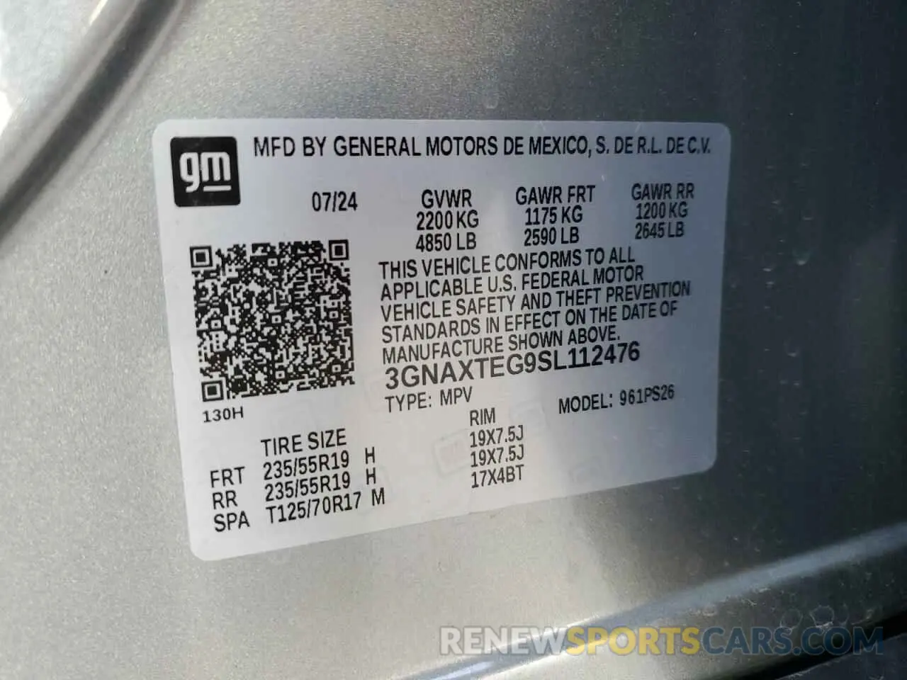 13 Photograph of a damaged car 3GNAXTEG9SL112476 CHEVROLET EQUINOX 2025