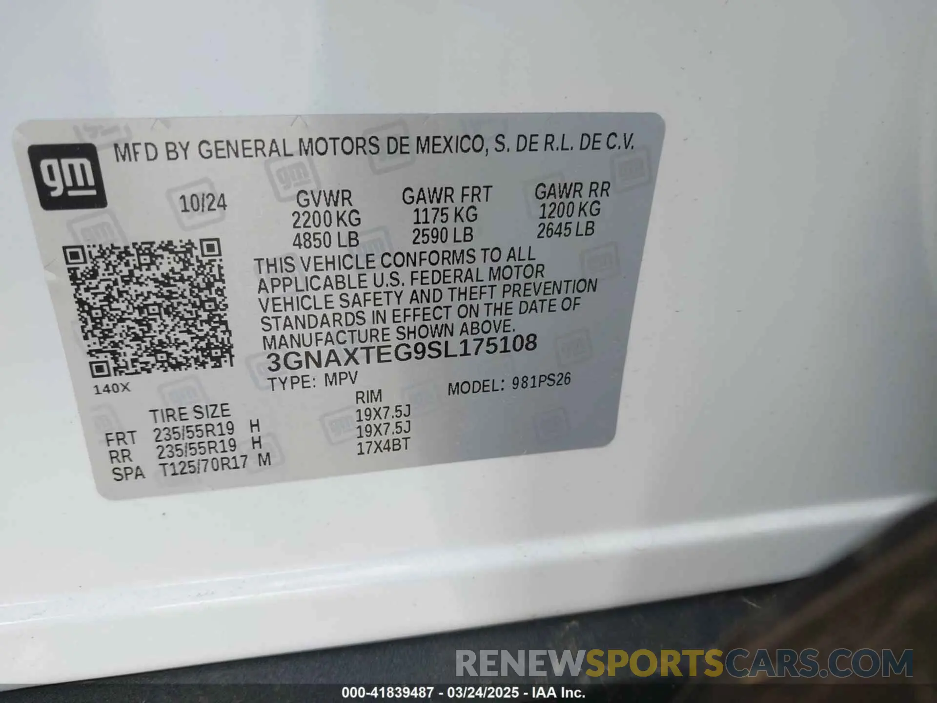 9 Photograph of a damaged car 3GNAXTEG9SL175108 CHEVROLET EQUINOX 2025