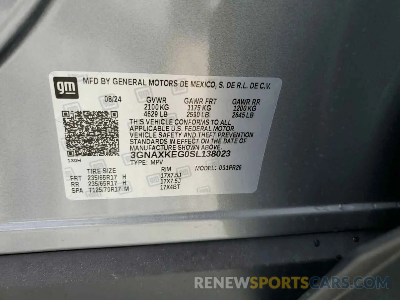13 Photograph of a damaged car 3GNAXKEG0SL138023 CHEVROLET EQUINOX AC 2025
