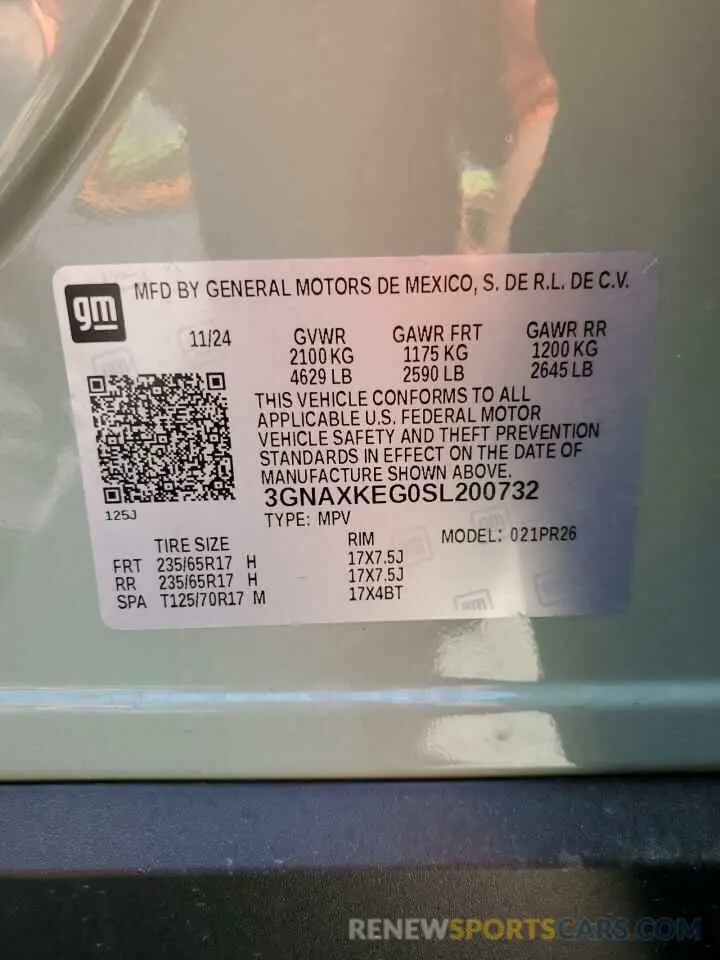 14 Photograph of a damaged car 3GNAXKEG0SL200732 CHEVROLET EQUINOX AC 2025