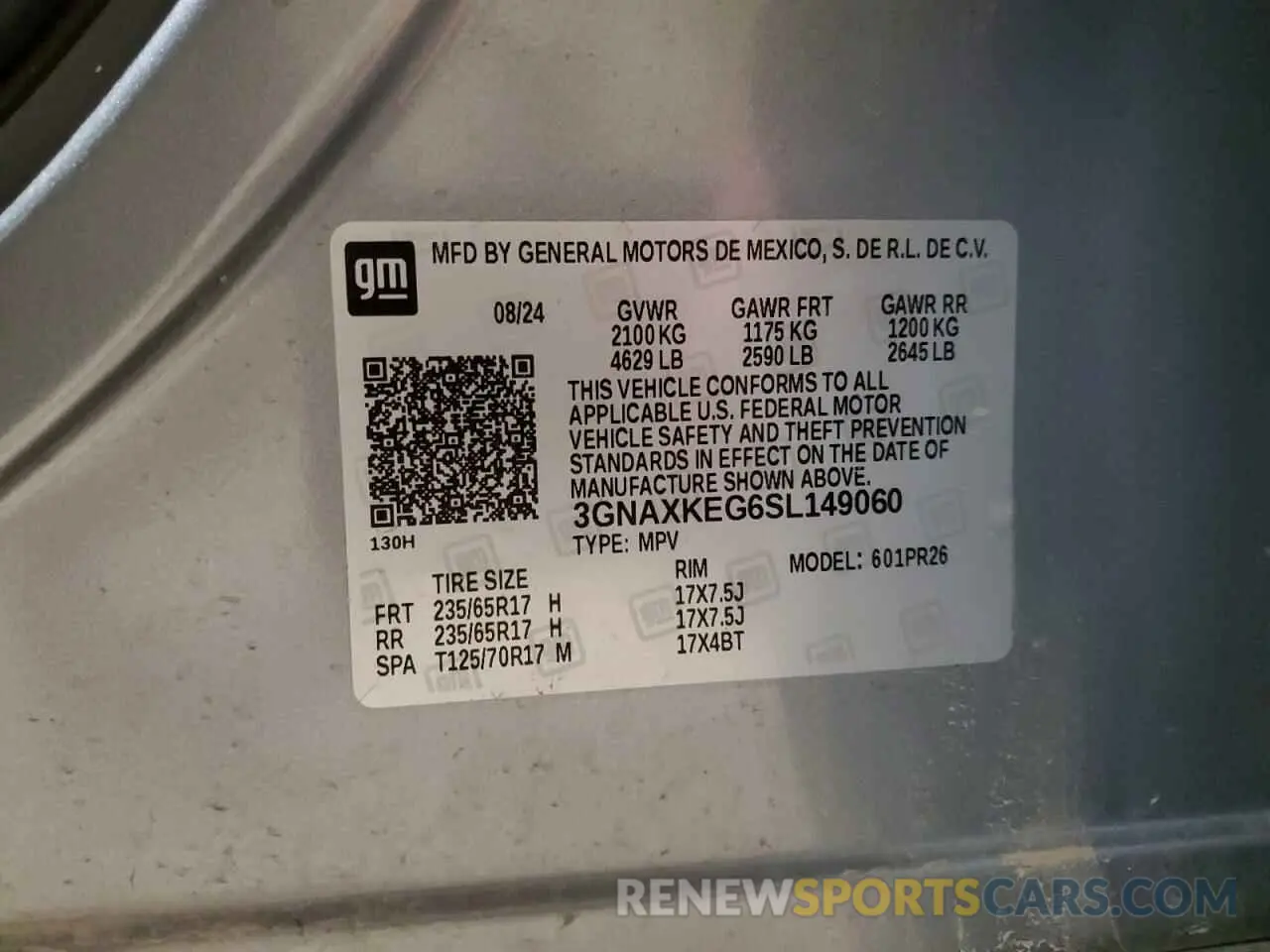 13 Photograph of a damaged car 3GNAXKEG6SL149060 CHEVROLET EQUINOX AC 2025