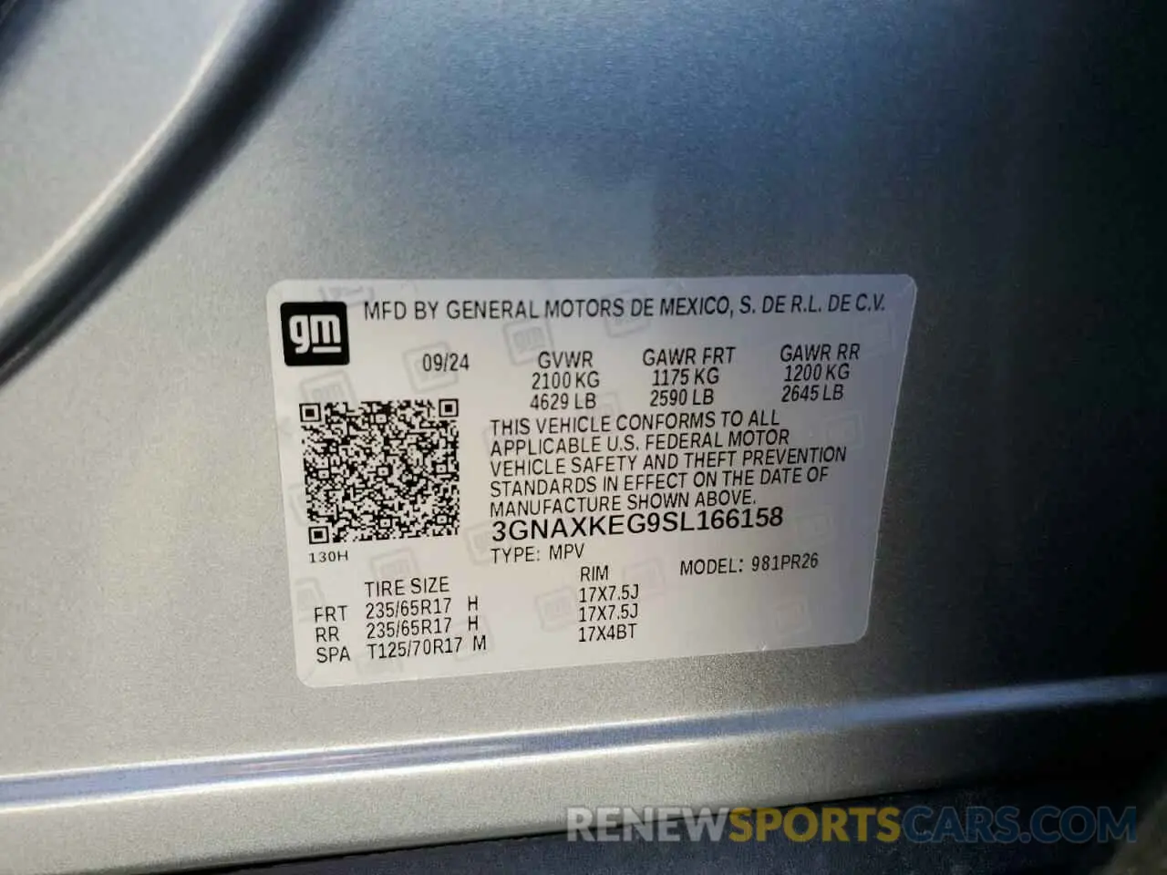 14 Photograph of a damaged car 3GNAXKEG9SL166158 CHEVROLET EQUINOX AC 2025