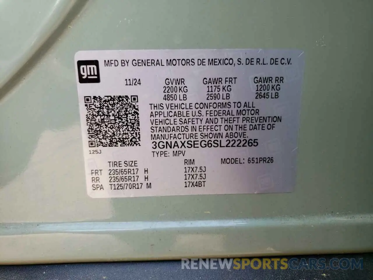 14 Photograph of a damaged car 3GNAXSEG6SL222265 CHEVROLET EQUINOX AC 2025