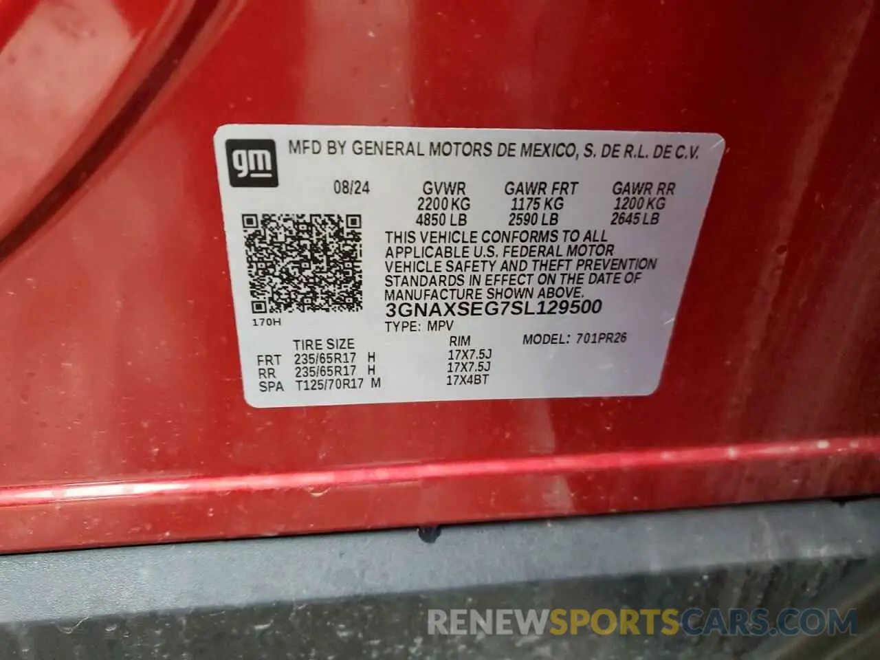 14 Photograph of a damaged car 3GNAXSEG7SL129500 CHEVROLET EQUINOX AC 2025
